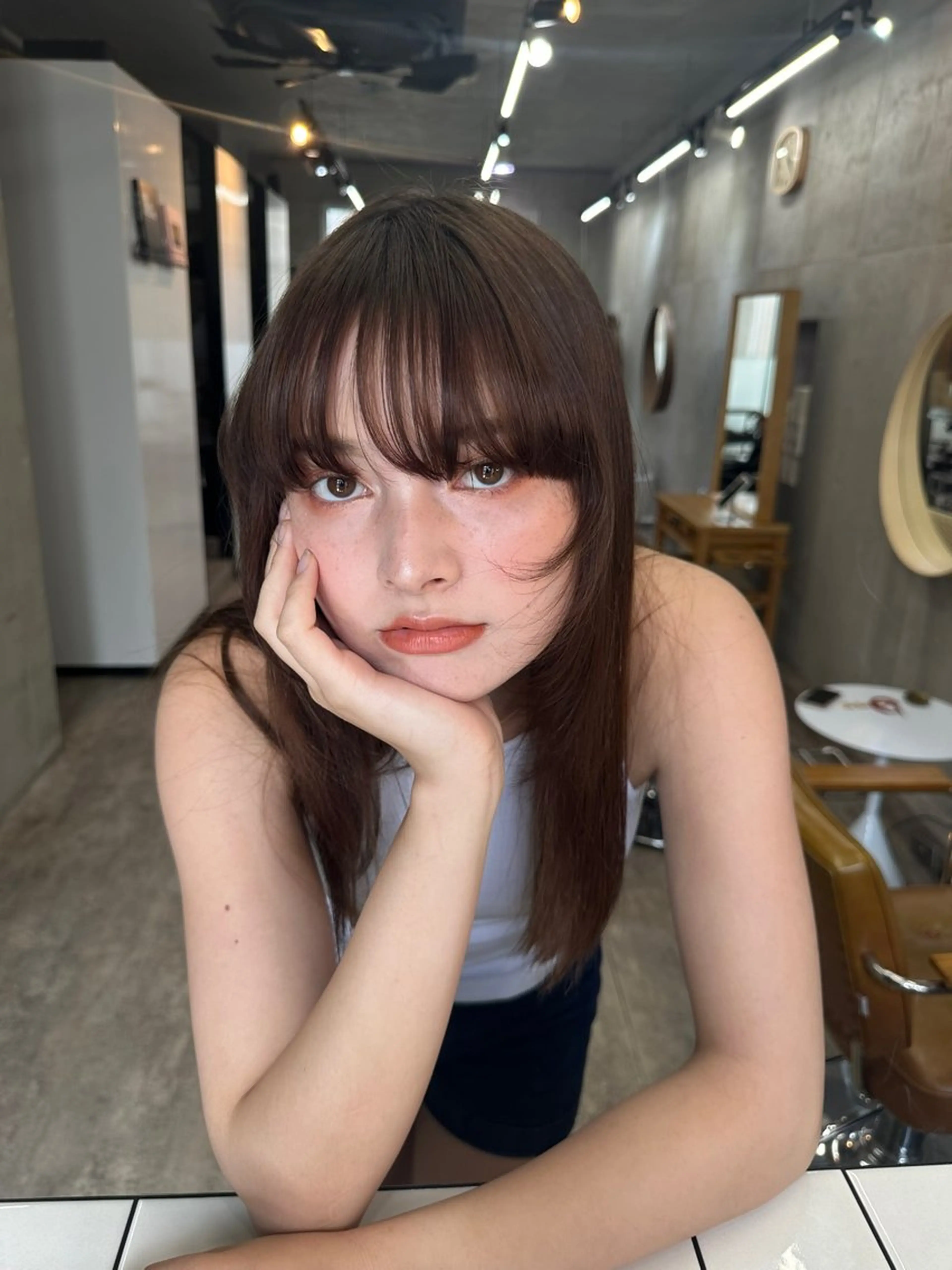 ロング カラー ブラウンカラー 顔まわりレイヤー レイヤーカット カット カットモデル募集中 ／HARUKA🎀のヘアスタイル