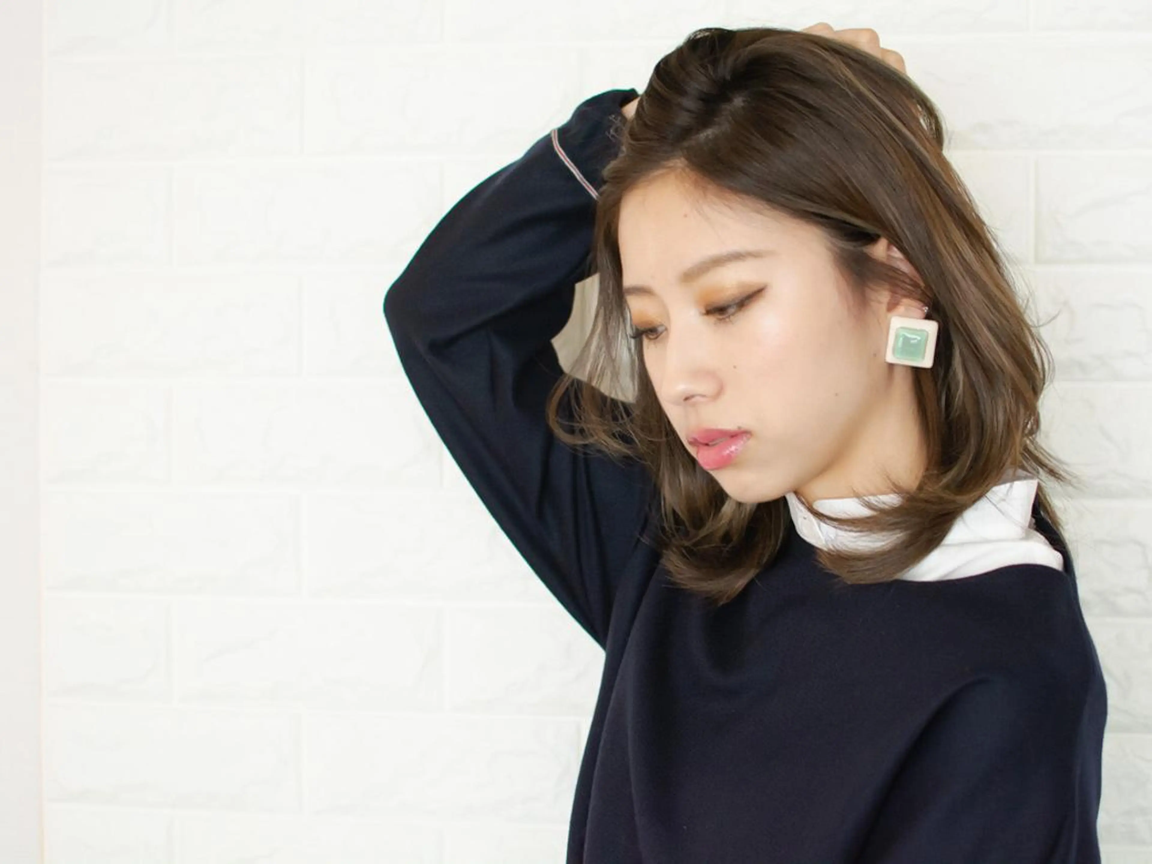 ミディアム カラー ショートボブ ベージュカラー ブルーカラー ブルージュ グレージュ 撮影モデル 斉藤 正敏のその他イメージ