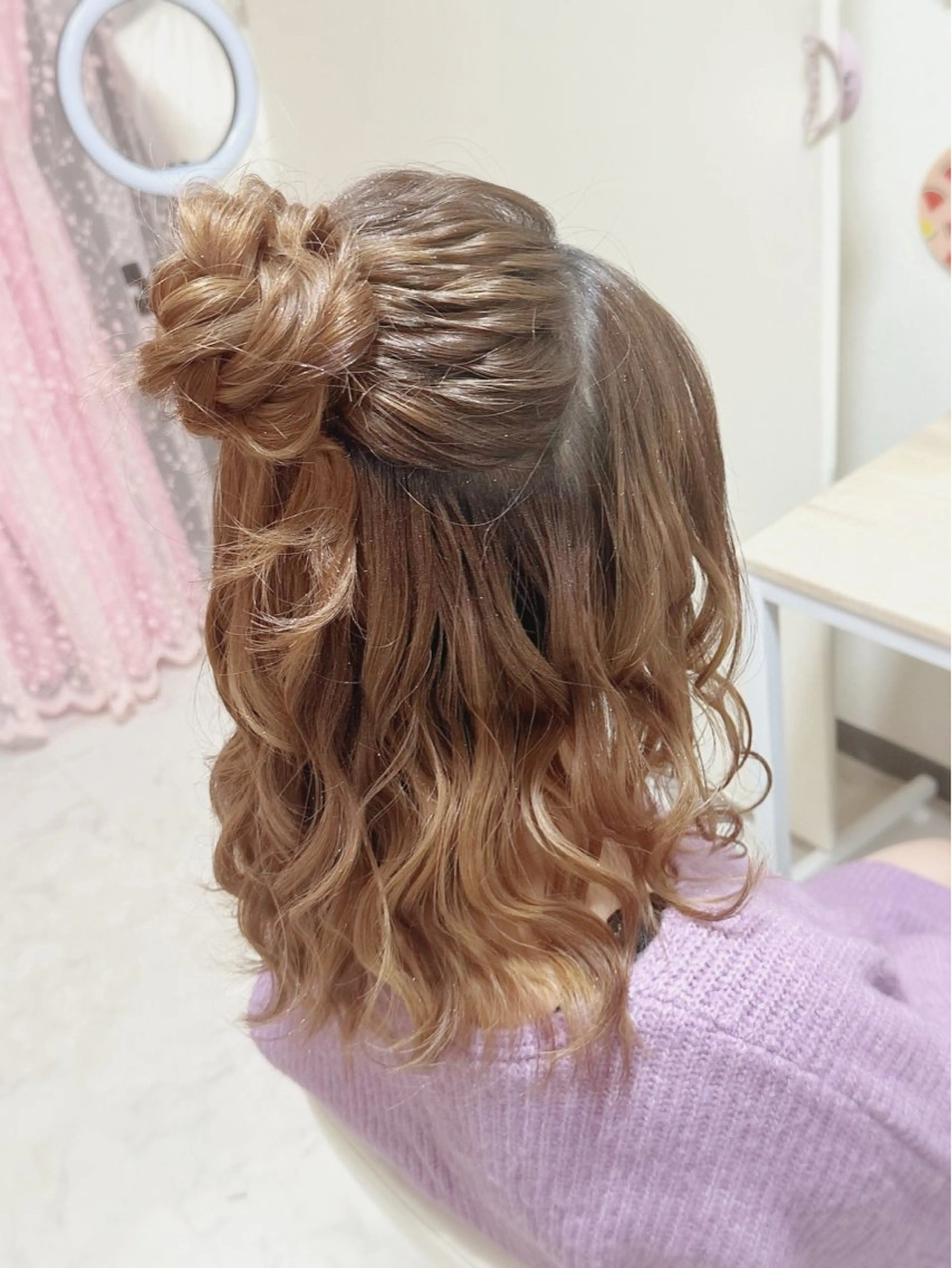 ヘアアレンジ ハーフアップ お団子ヘア 新宿ヘアセットメイク Asa-mのヘアスタイル