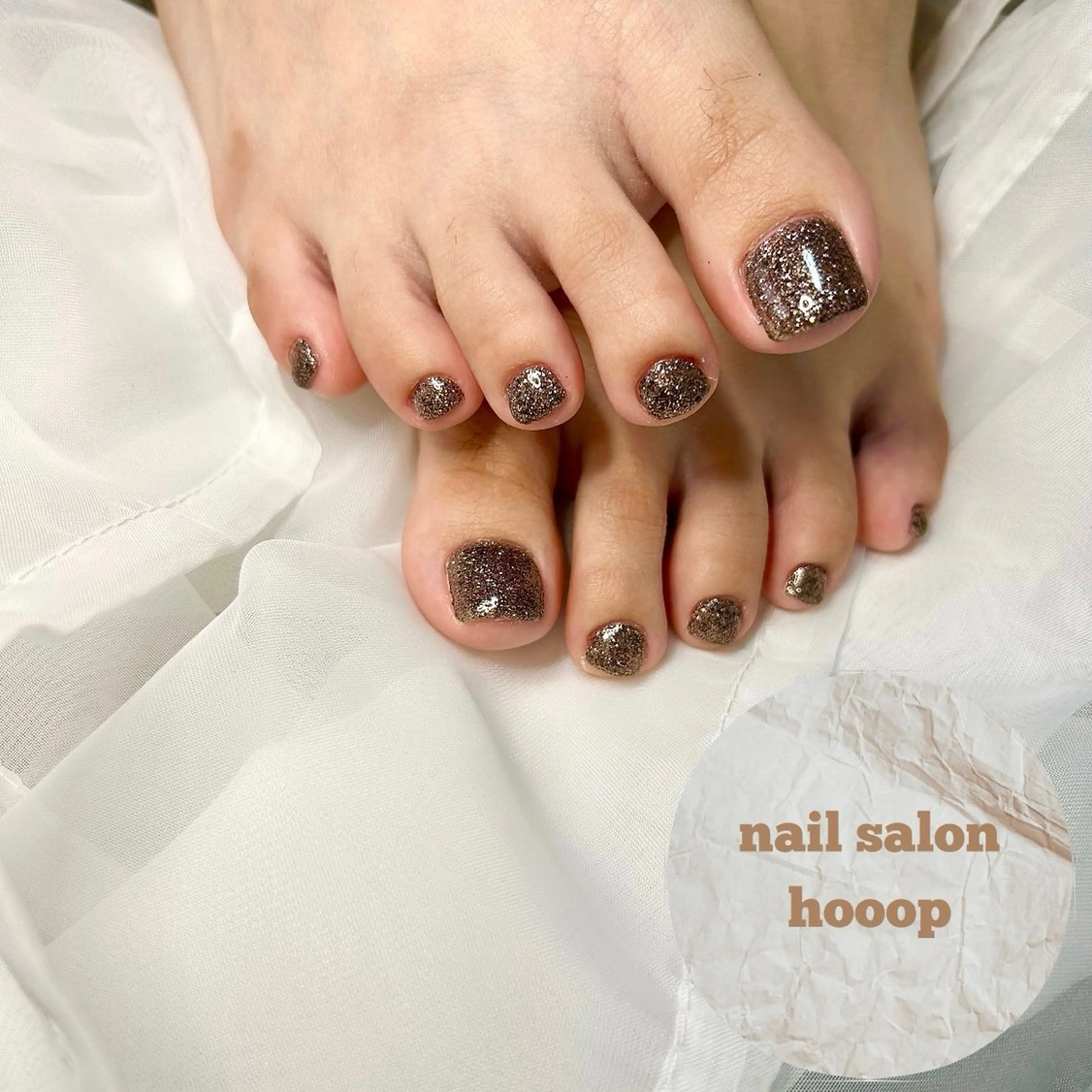 ネイル フットネイル ラメ(グリッター) hooop yuのネイルデザイン
