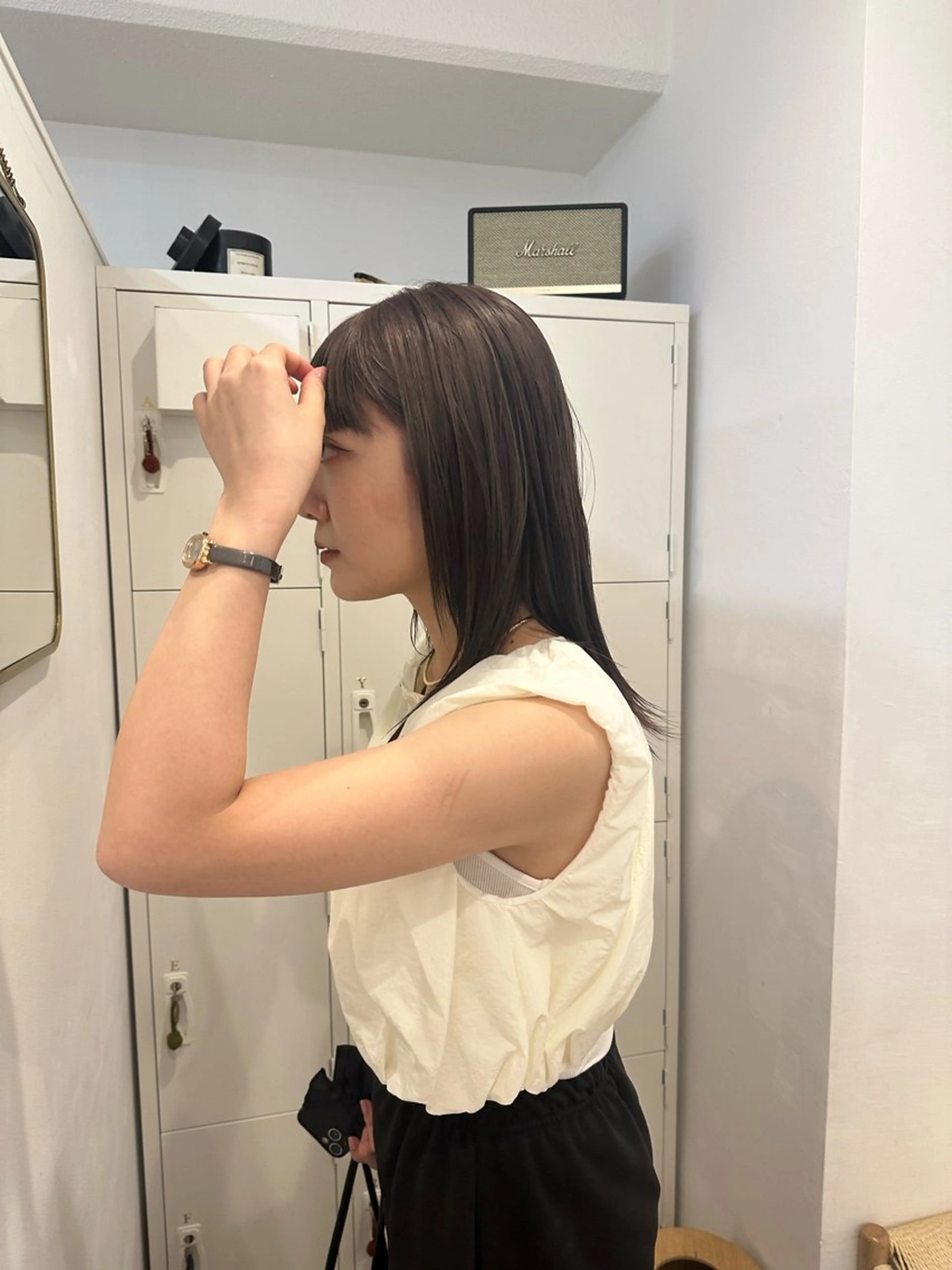 セミロング カラー ヘアカラー トリートメント 梅田/柔らかカラー/ オオハシ リナコのヘアスタイル