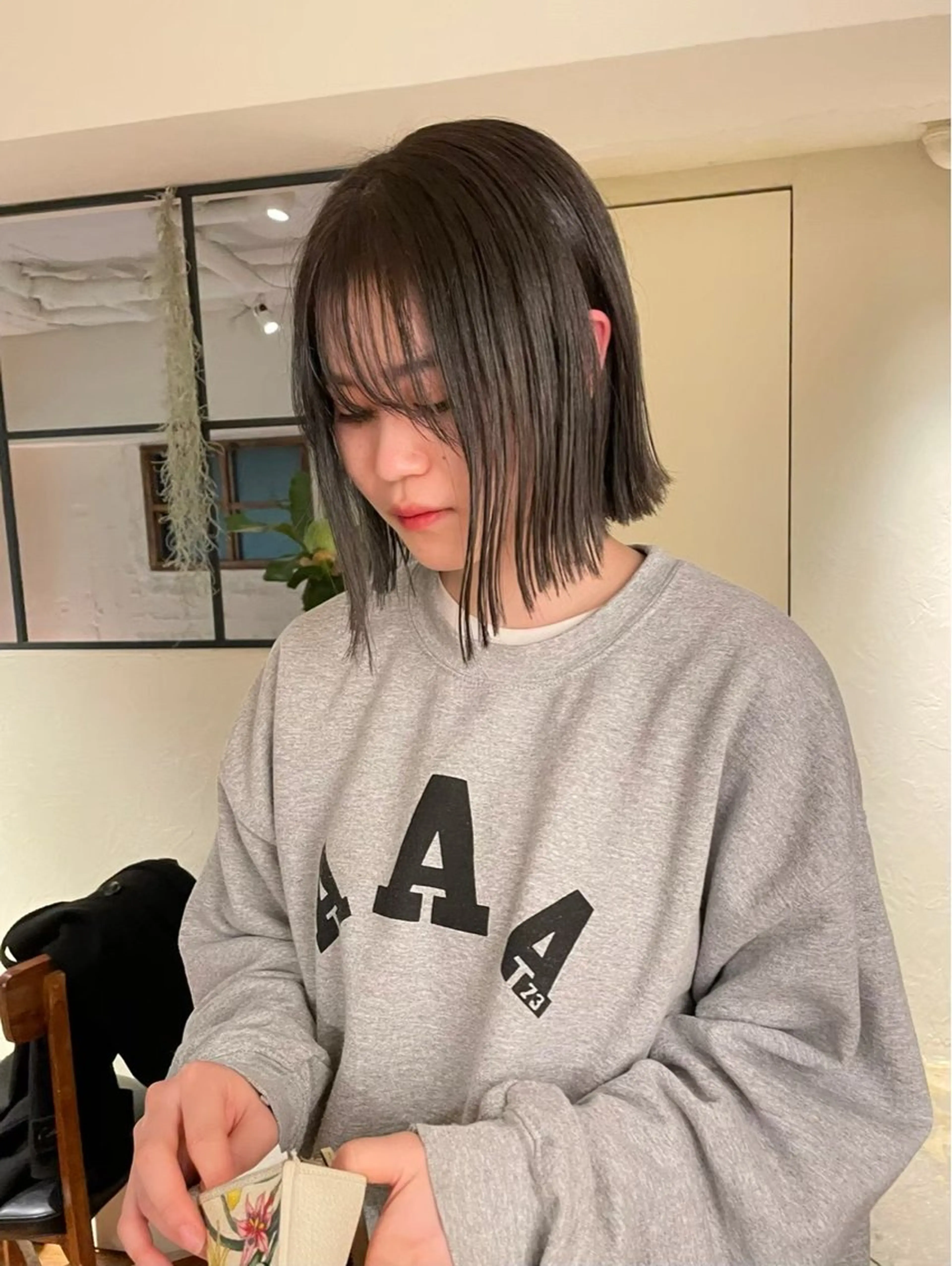 ミディアム 切りっぱなしボブ ボブ 須藤　優真 切りっぱなしボブのヘアスタイル