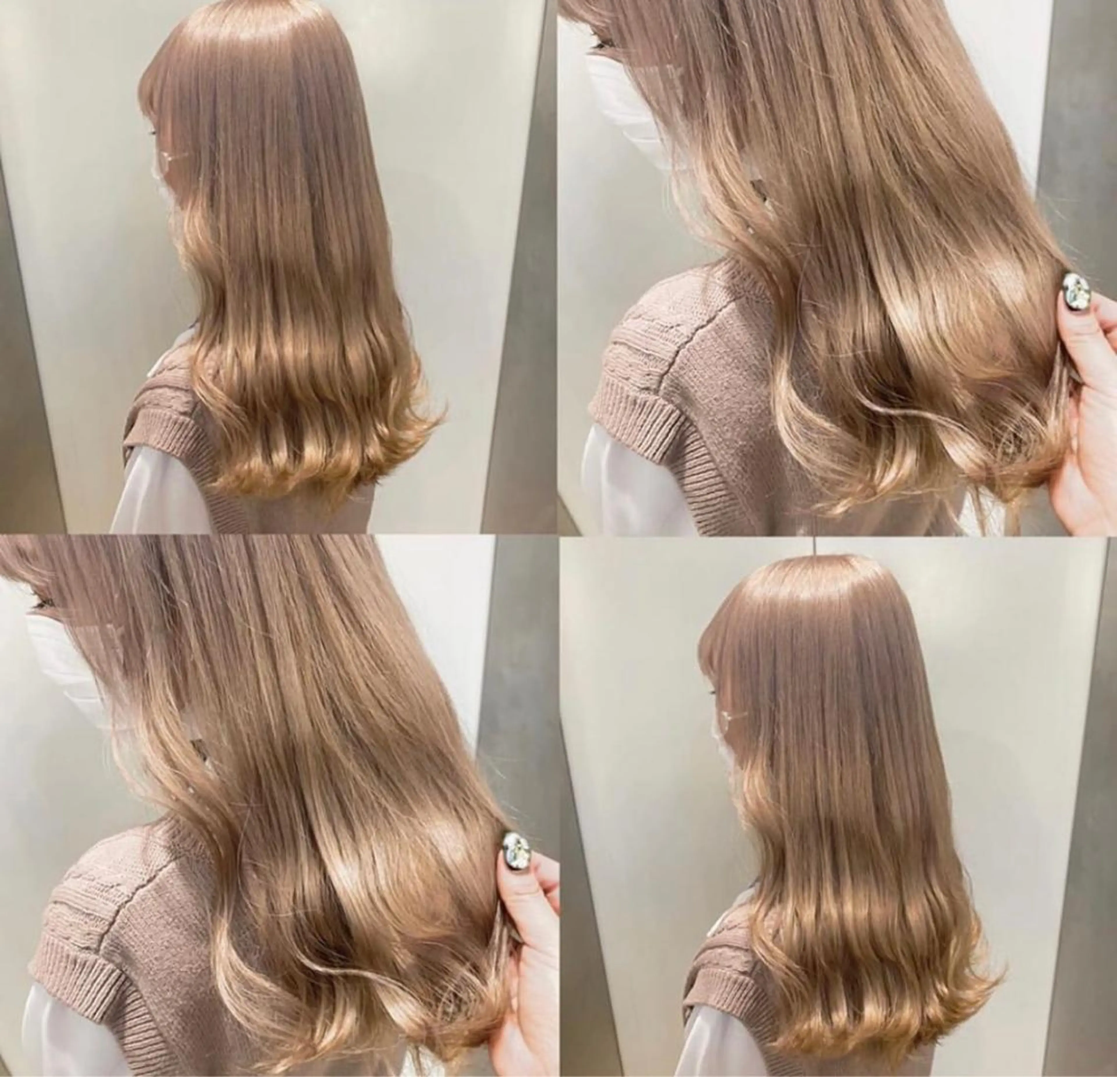 ロング カラー ベージュカラー ミルクティーベージュ 遠藤沙也加 /レイヤーカットのヘアスタイル