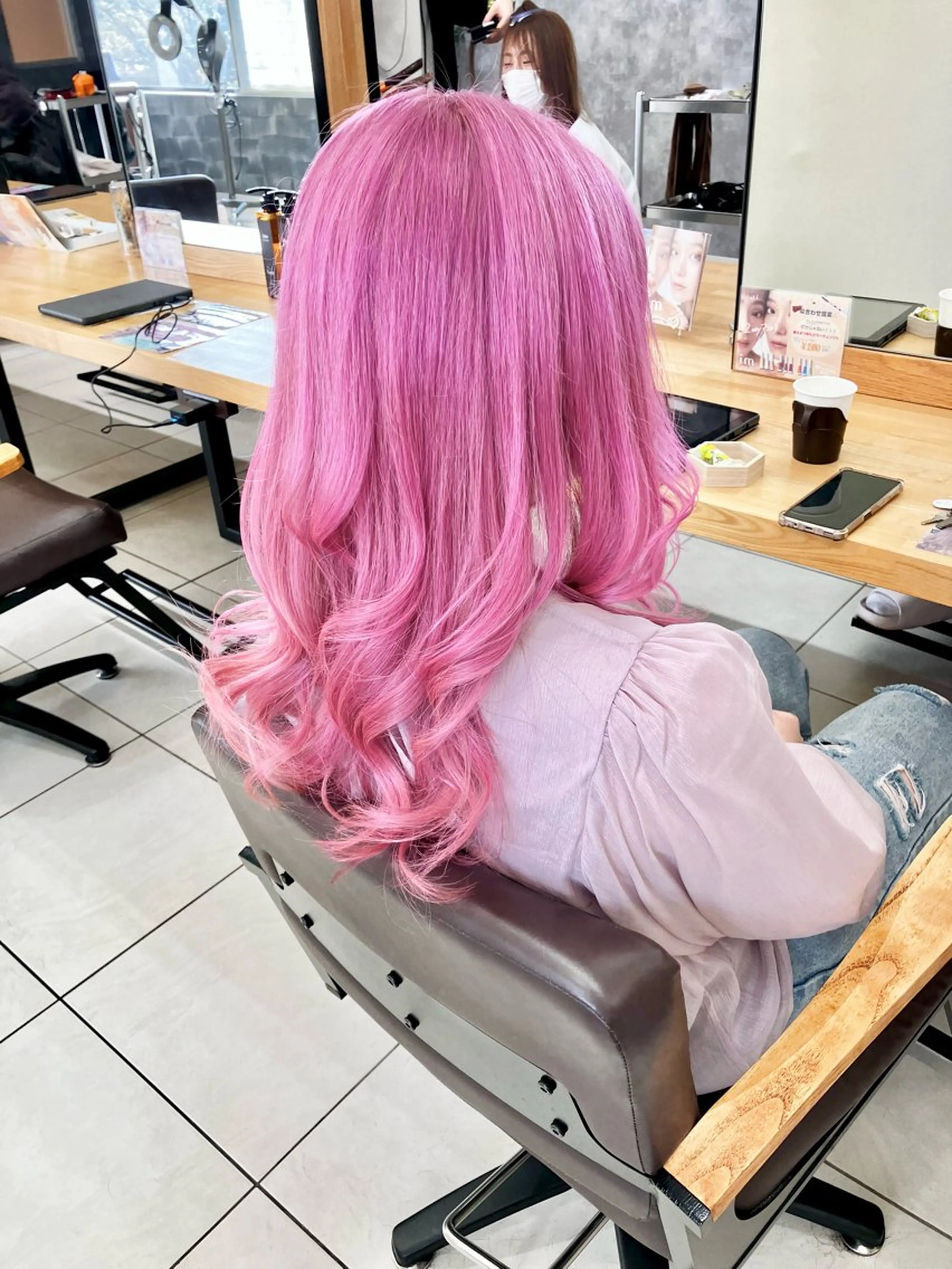 ロング カラー ダブルカラー ピンクカラー 🦔Laulu 菅原綾乃のヘアスタイル