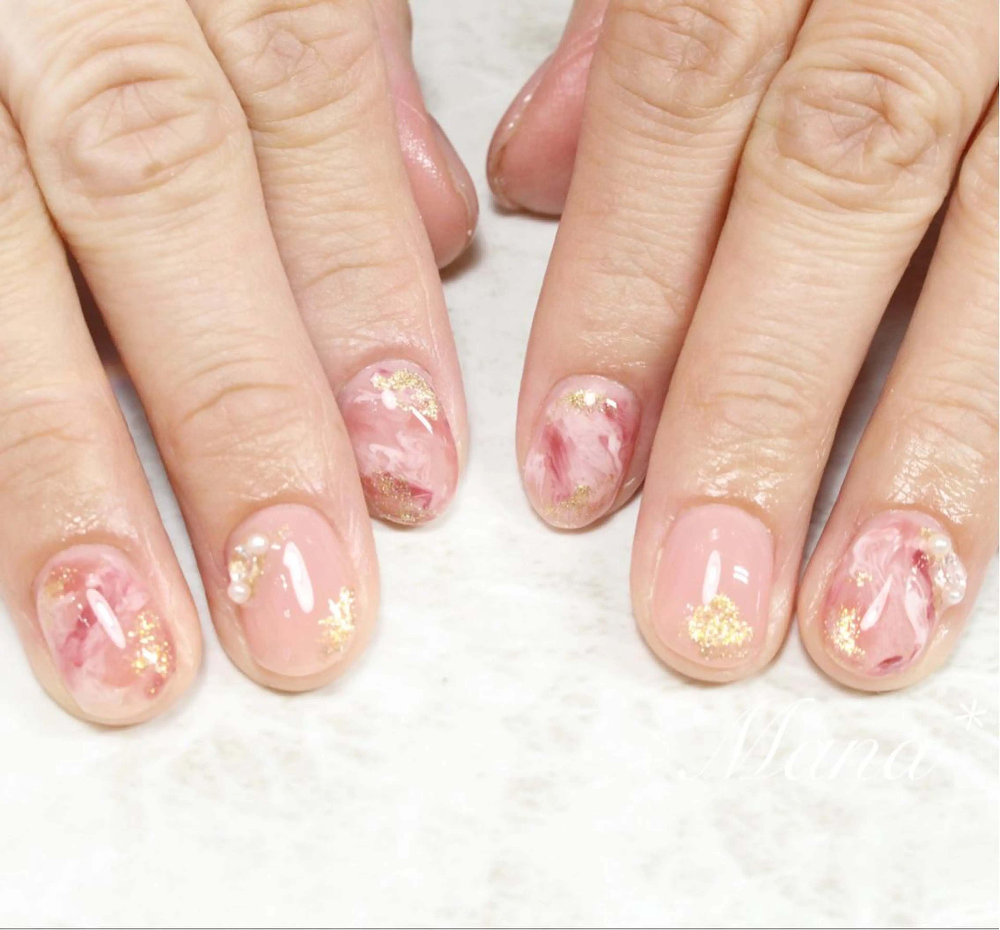 ネイル ラメ(グリッター) ストーンネイル 塚田 由香里のネイルデザイン