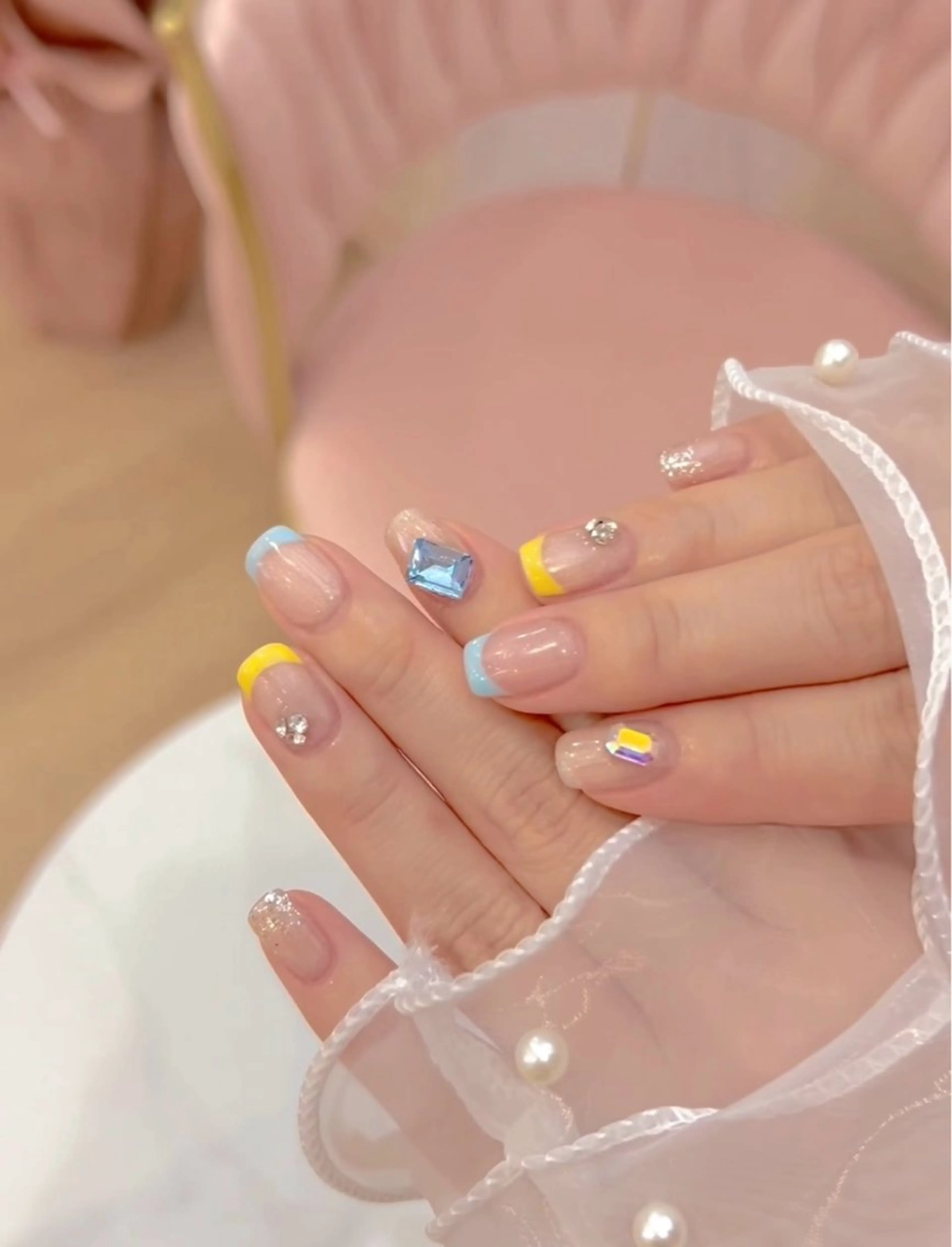 ネイル 長さ出し 持ち込み ハンドネイル nail salon luan堀江店のネイルデザイン