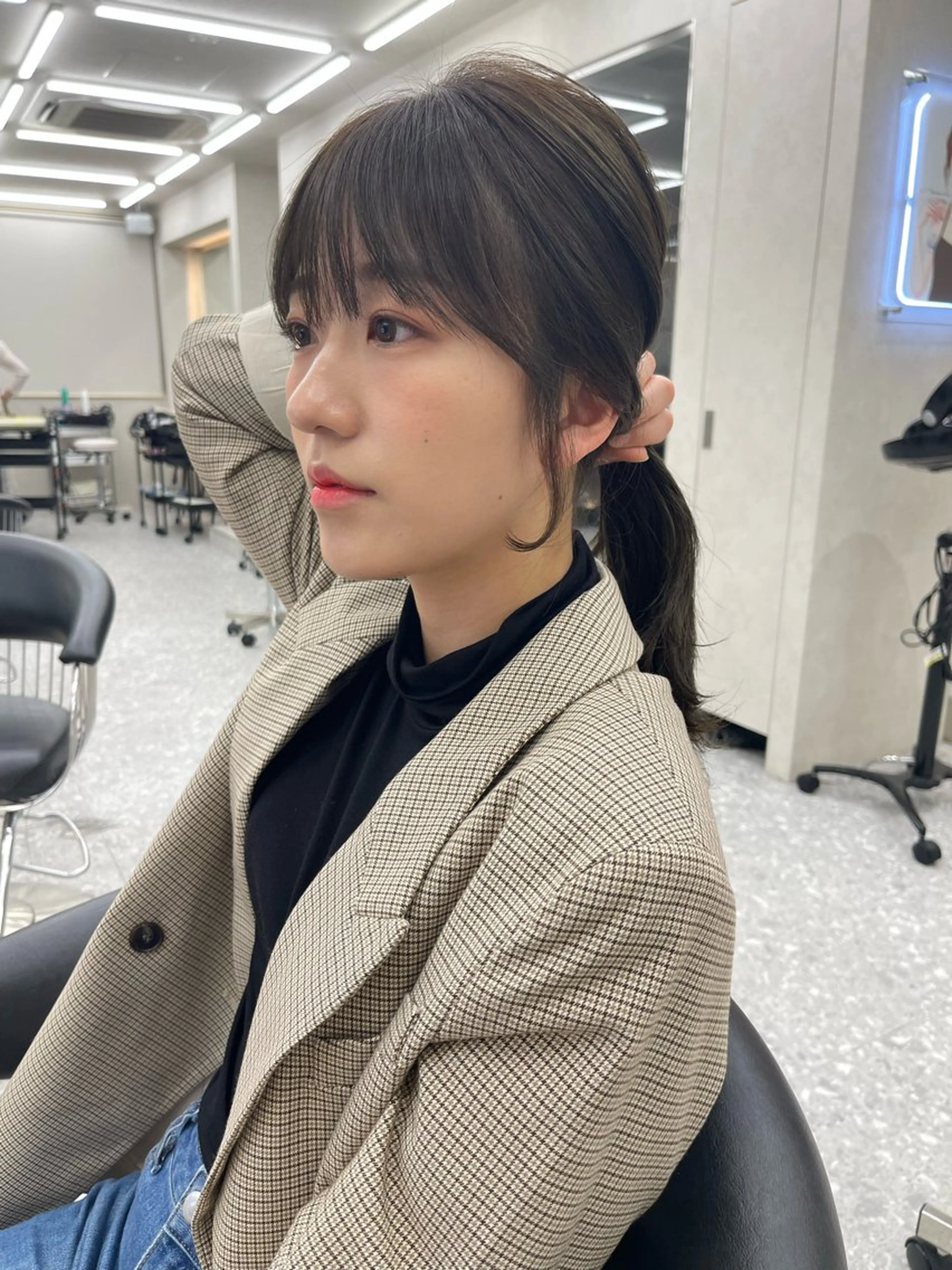 セミロング 顔まわりレイヤー レイヤーカット カット ヘアカラー トリートメント 顔周り🇰🇷ロンド レイヤー✨カジワラのヘアスタイル