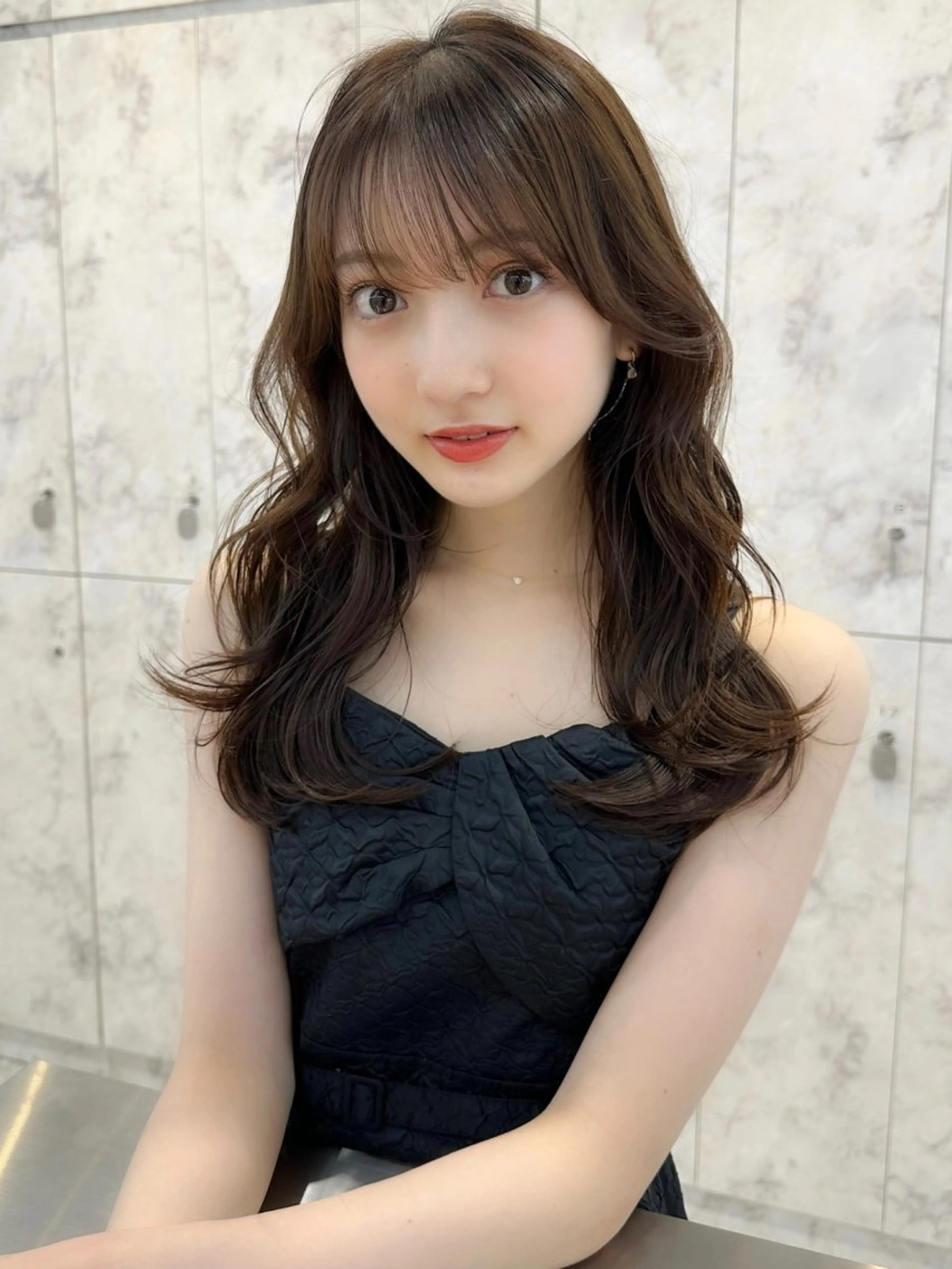 セミロング カラー カット ヘアカラー トリートメント 新宿/韓国風レイヤー 髪質改善/渋谷直樹のヘアスタイル