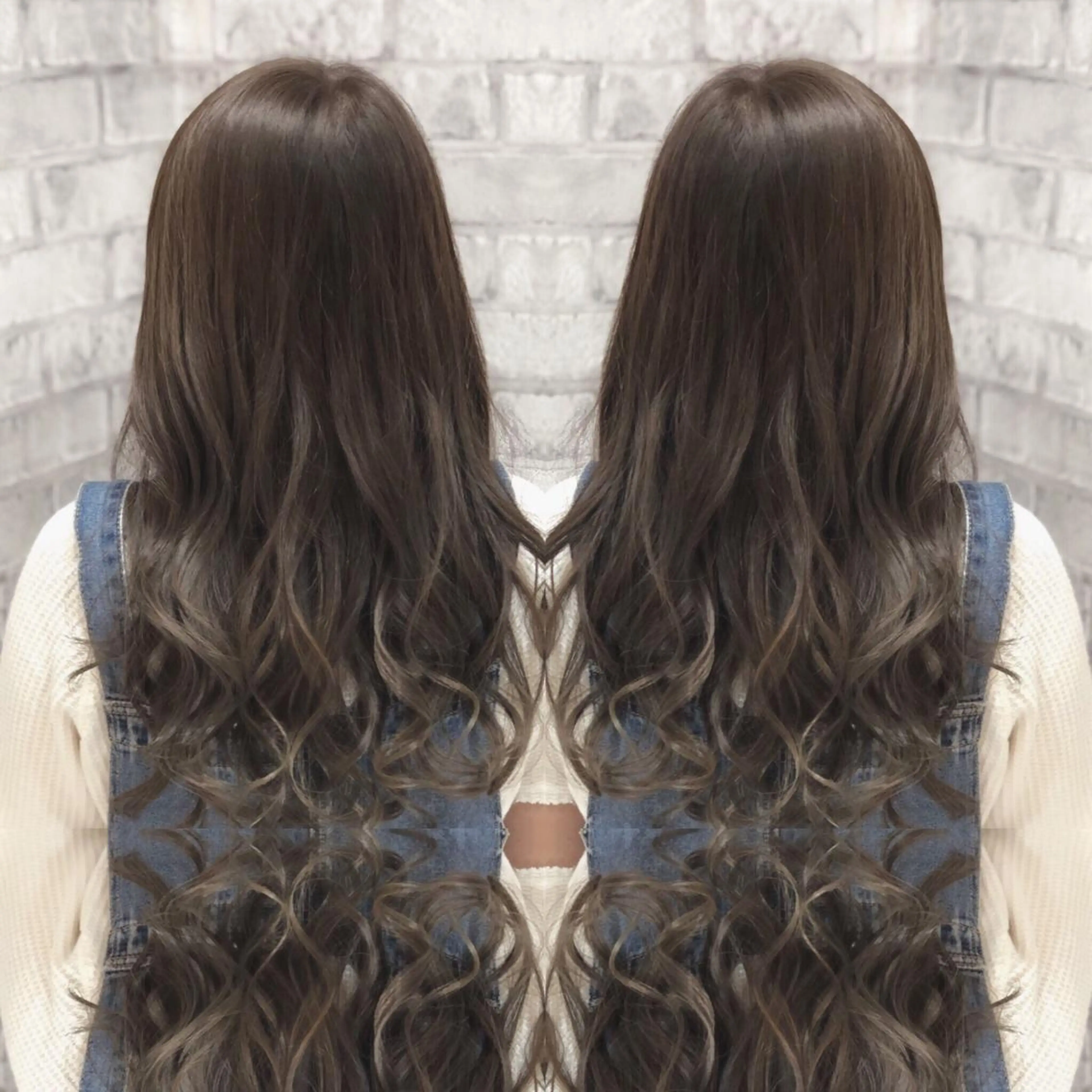 セミロング カラー ヘアアレンジ グラデーションカラー ラベンダーカラー ラベンダーグレー カット ヘアカラー トリートメント 秋山 幸太のヘアスタイル