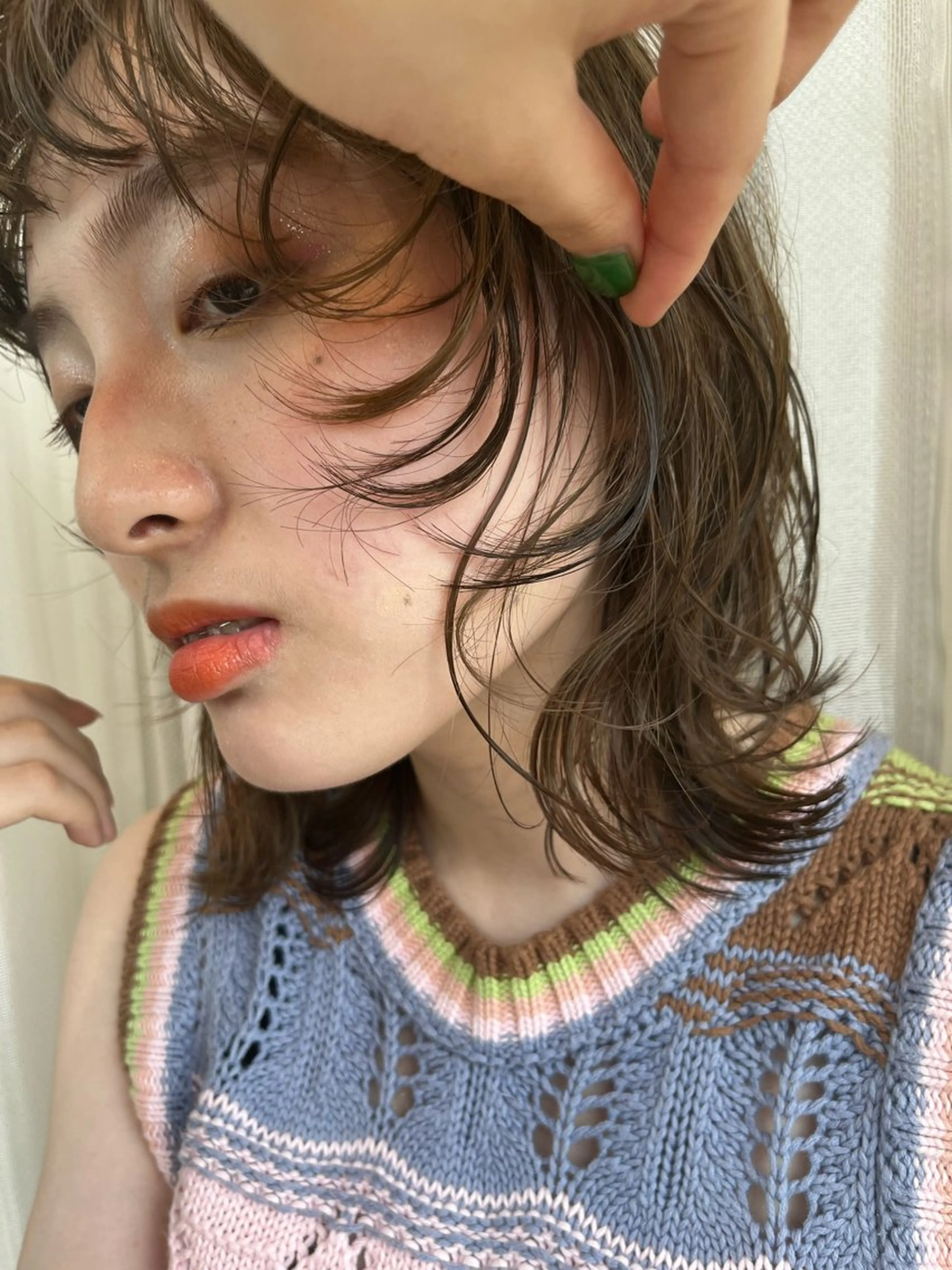 ミディアム カラー ヘアカラー ヘッドスパ 無料カットモデル募集 ／ueno aiのヘアスタイル