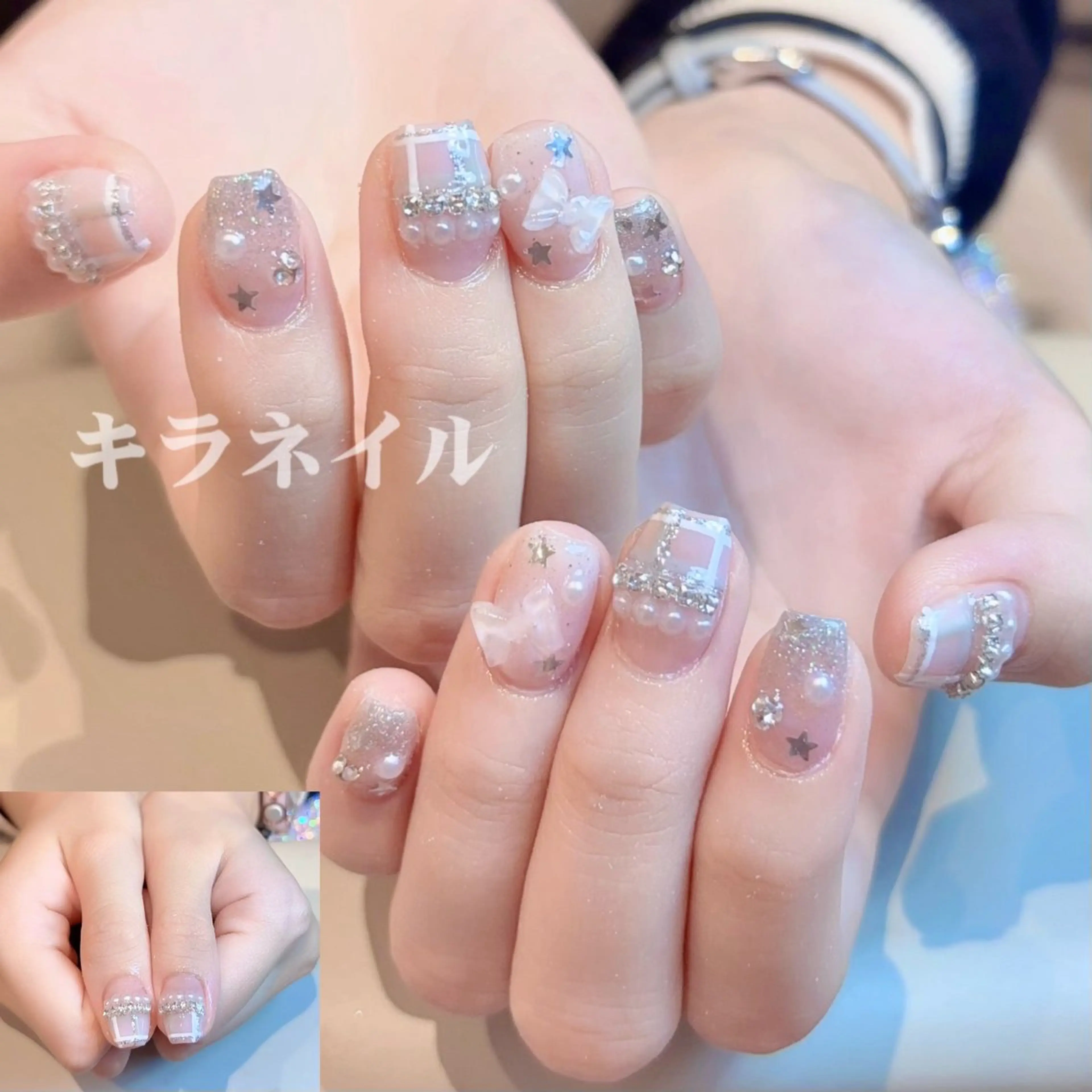 ネイル ハンドネイル 🎀kira 長さだし💗モチ最高のネイルデザイン