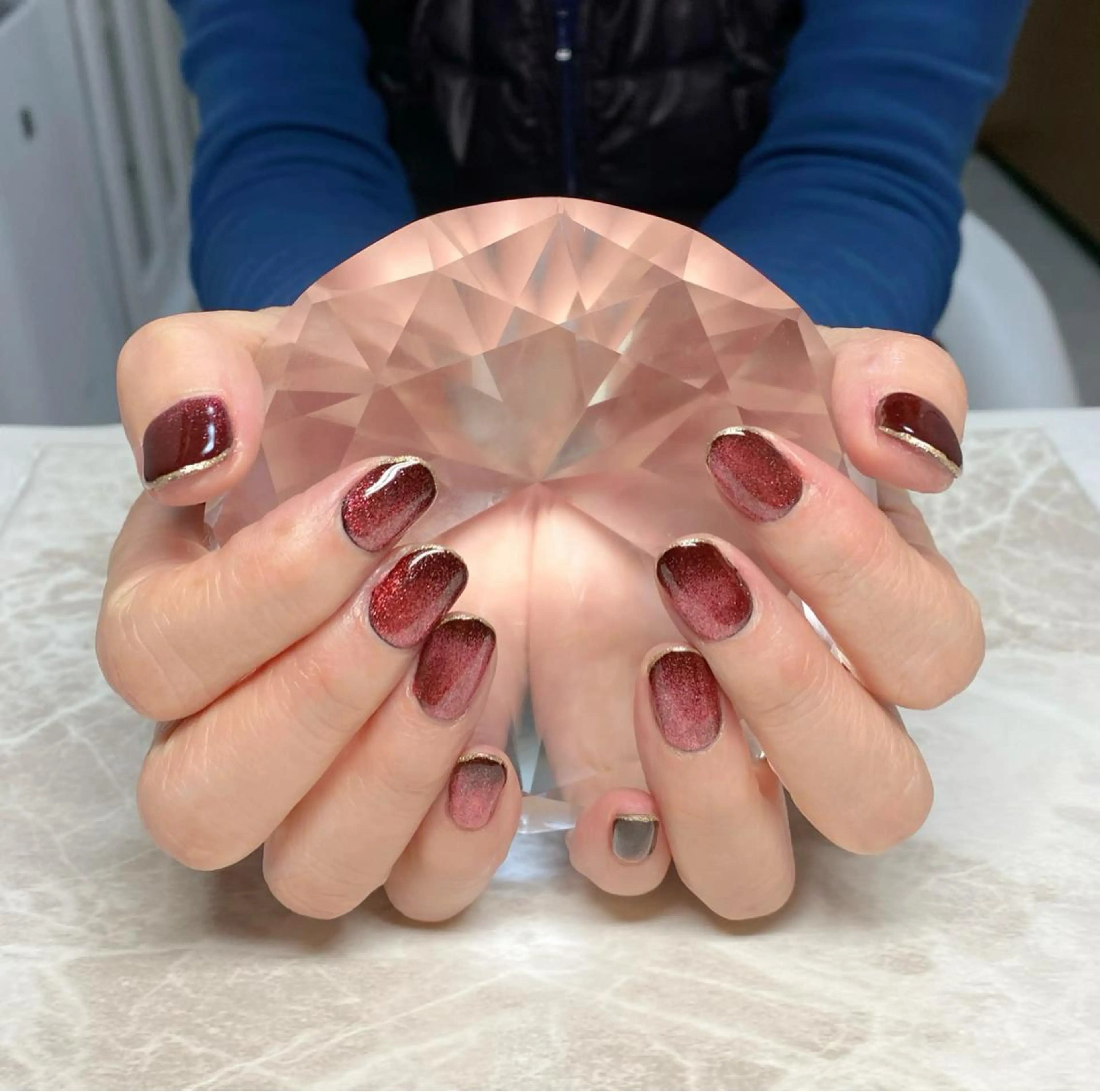 ネイル フレンチネイル ラメ(グリッター) ハンドネイル ゆぴねいる yupinailのネイルデザイン