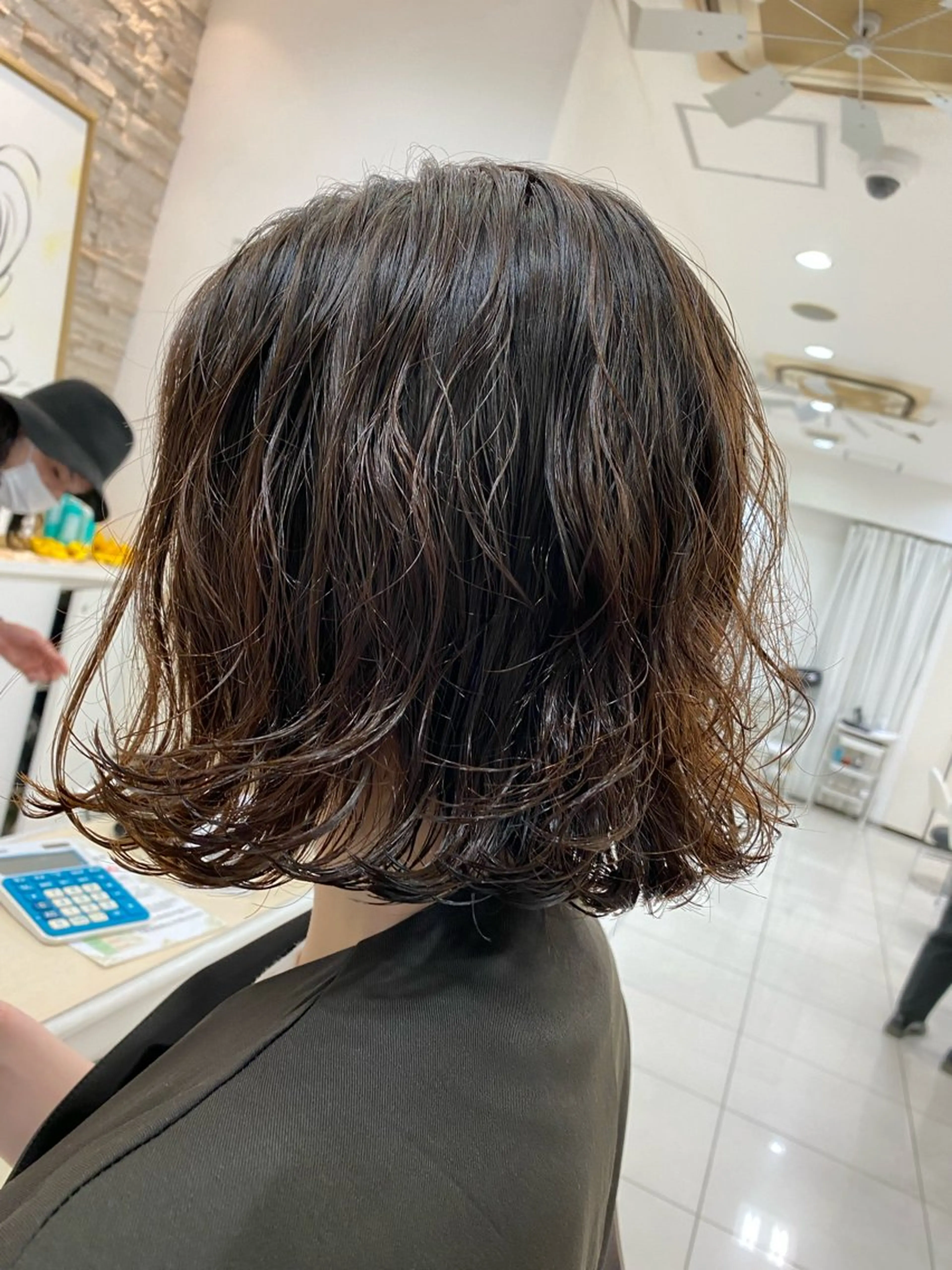 パーマ 中村/韓国風レイヤー 縮毛矯正、ハイライトのヘアスタイル