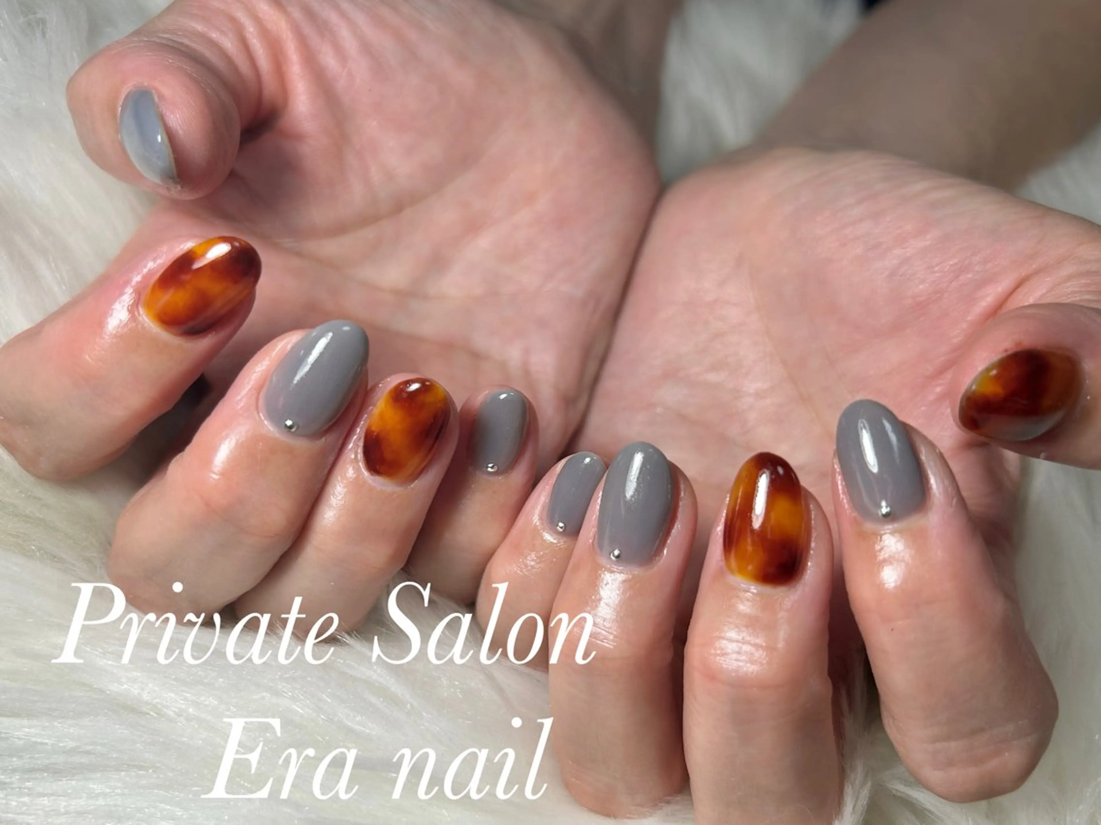 ネイル べっ甲ネイル ハンドネイル Era nailのネイルデザイン