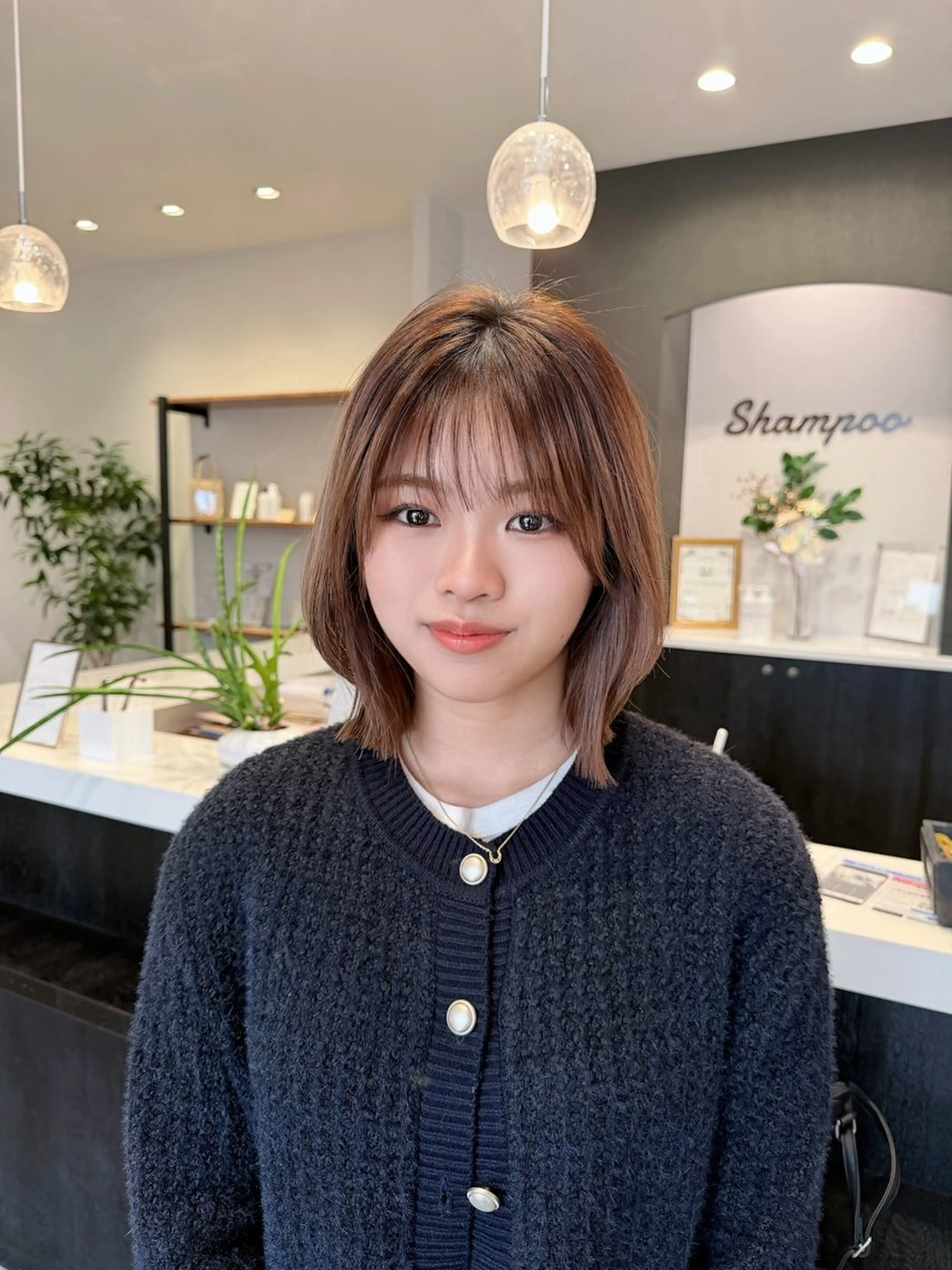 ミディアム ボブ くびれヘア shampoo hair salon所属・🫧レイヤー/透明感 カラー/Ryukaのヘアスタイル