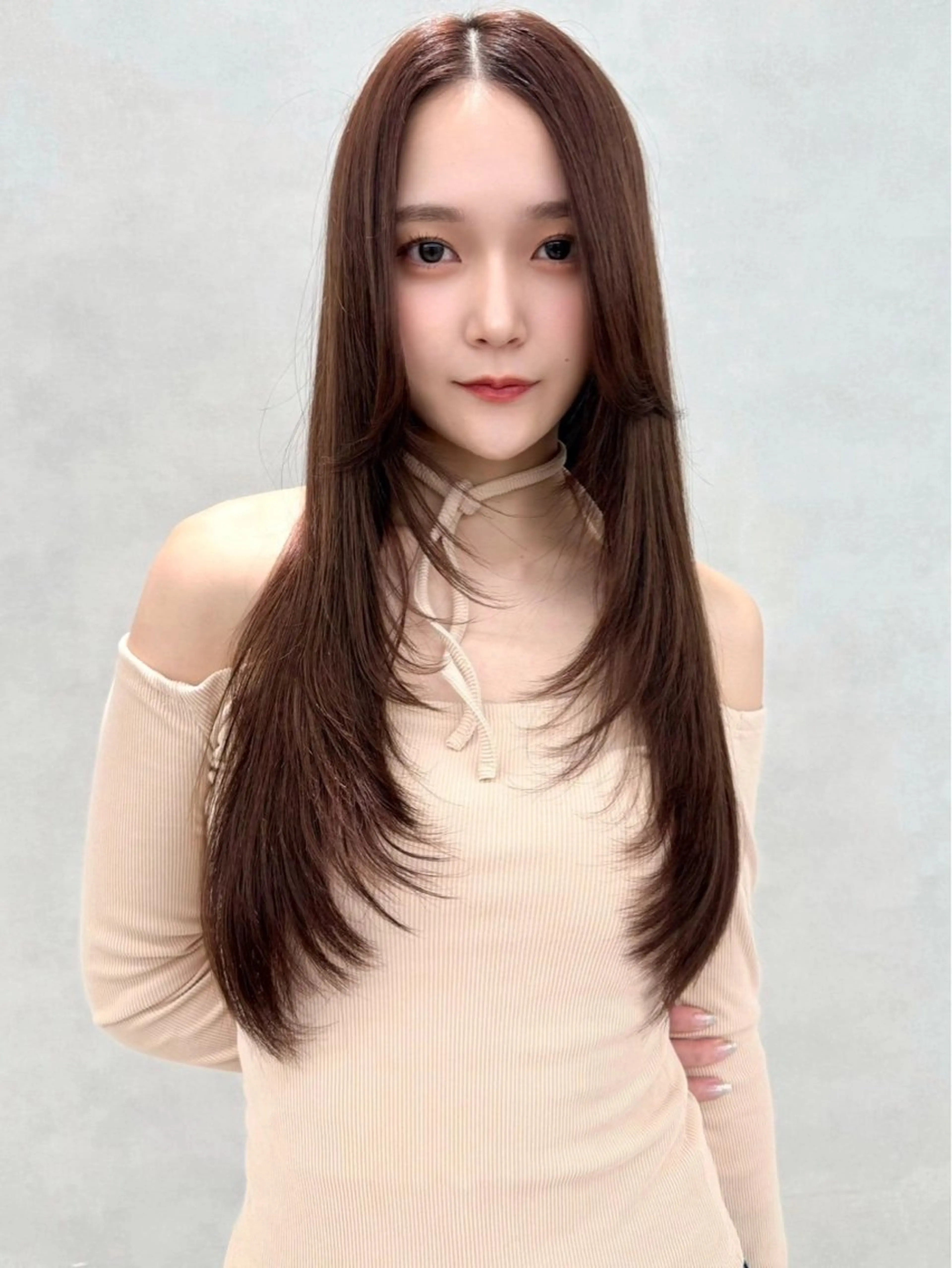 ロング カラー ヘアアレンジ 顔周りカット 韓国風ヘア レイヤーカット 小顔カット カット ヘアカラー ✨レイヤー/ 透明感カラー✨冨永剛のヘアスタイル