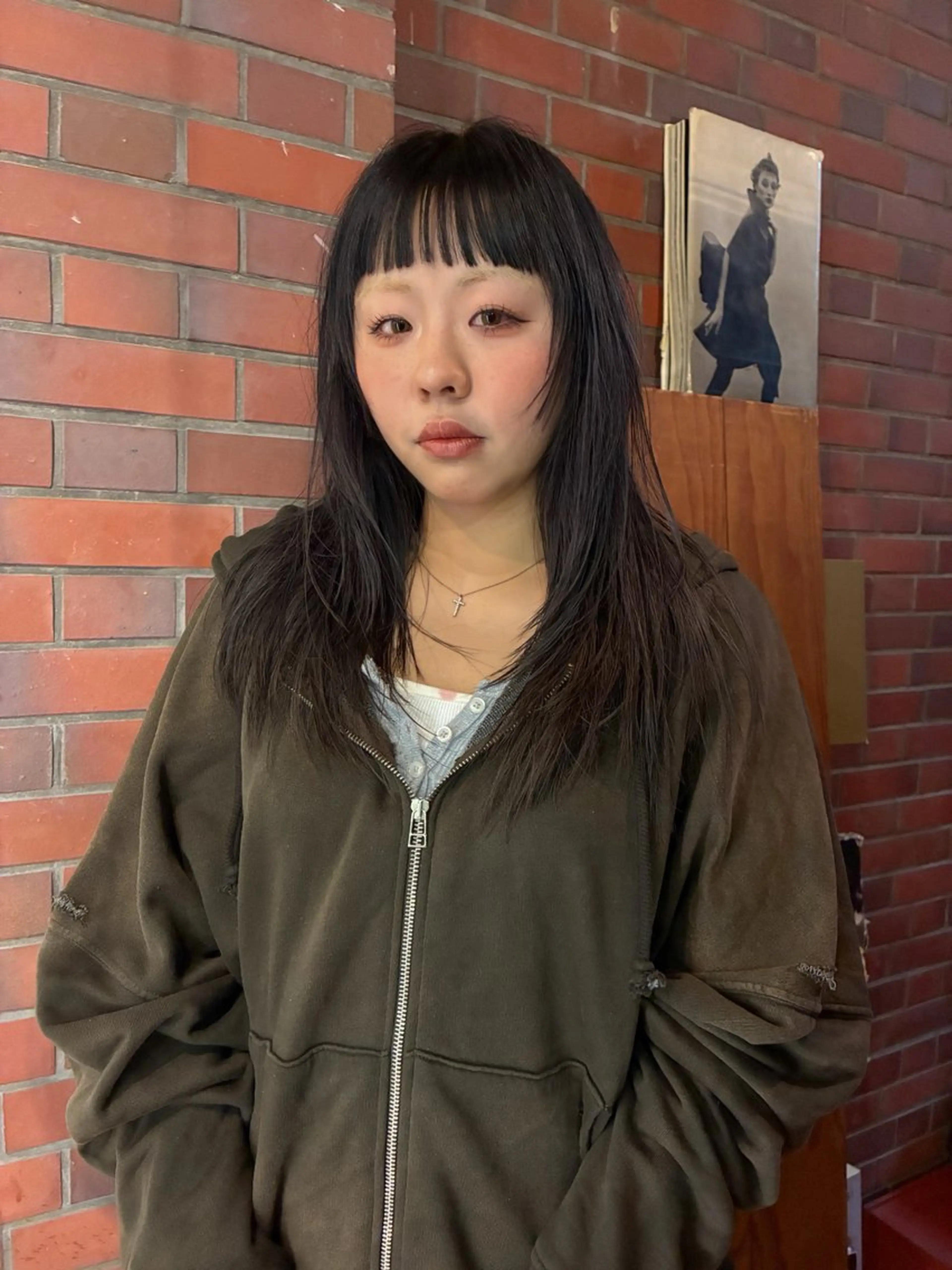 セミロング オン眉 カット 村瀬 晴飛のヘアスタイル