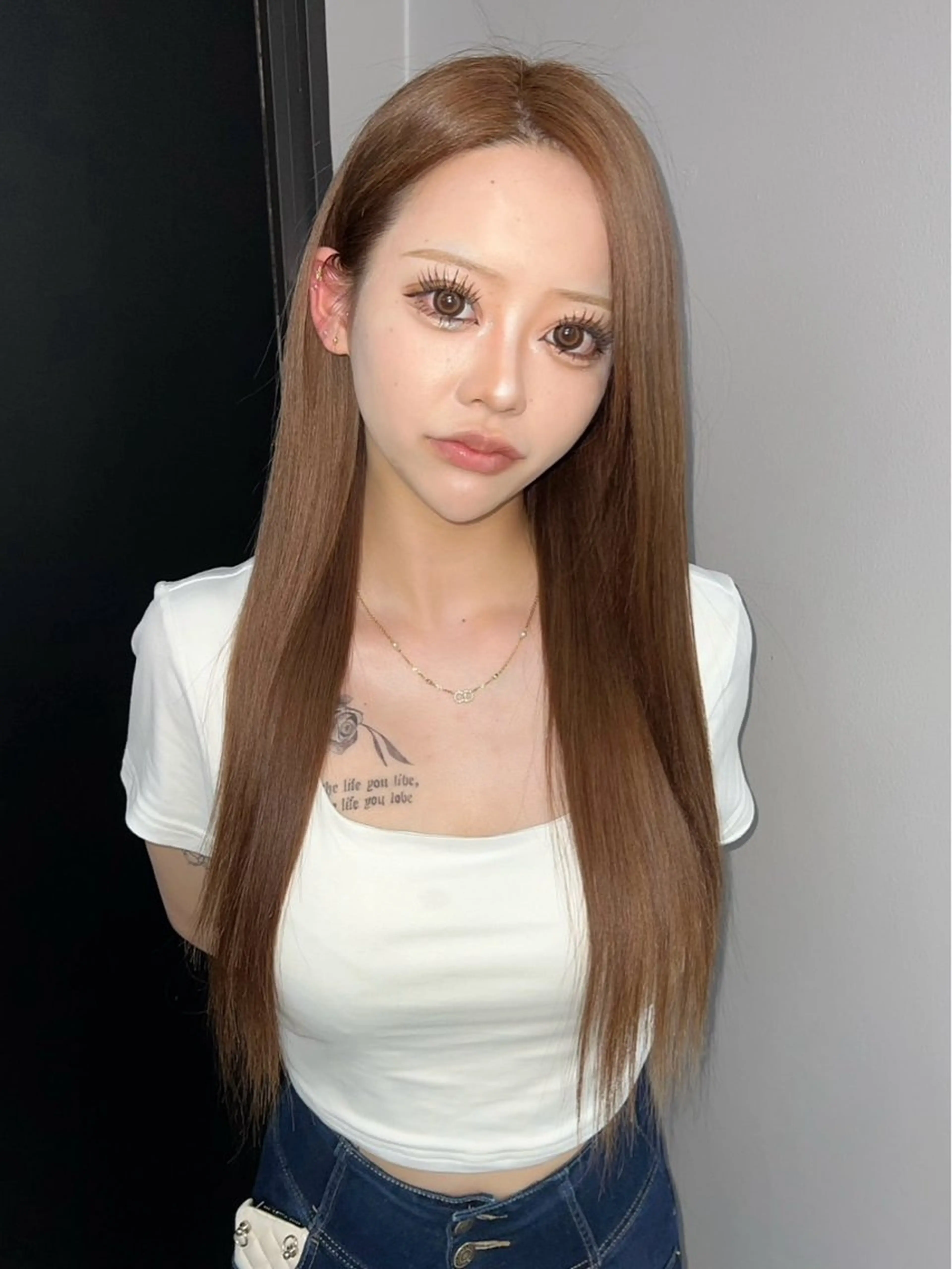 ロング ヘアカラー 田中 みなみのヘアスタイル