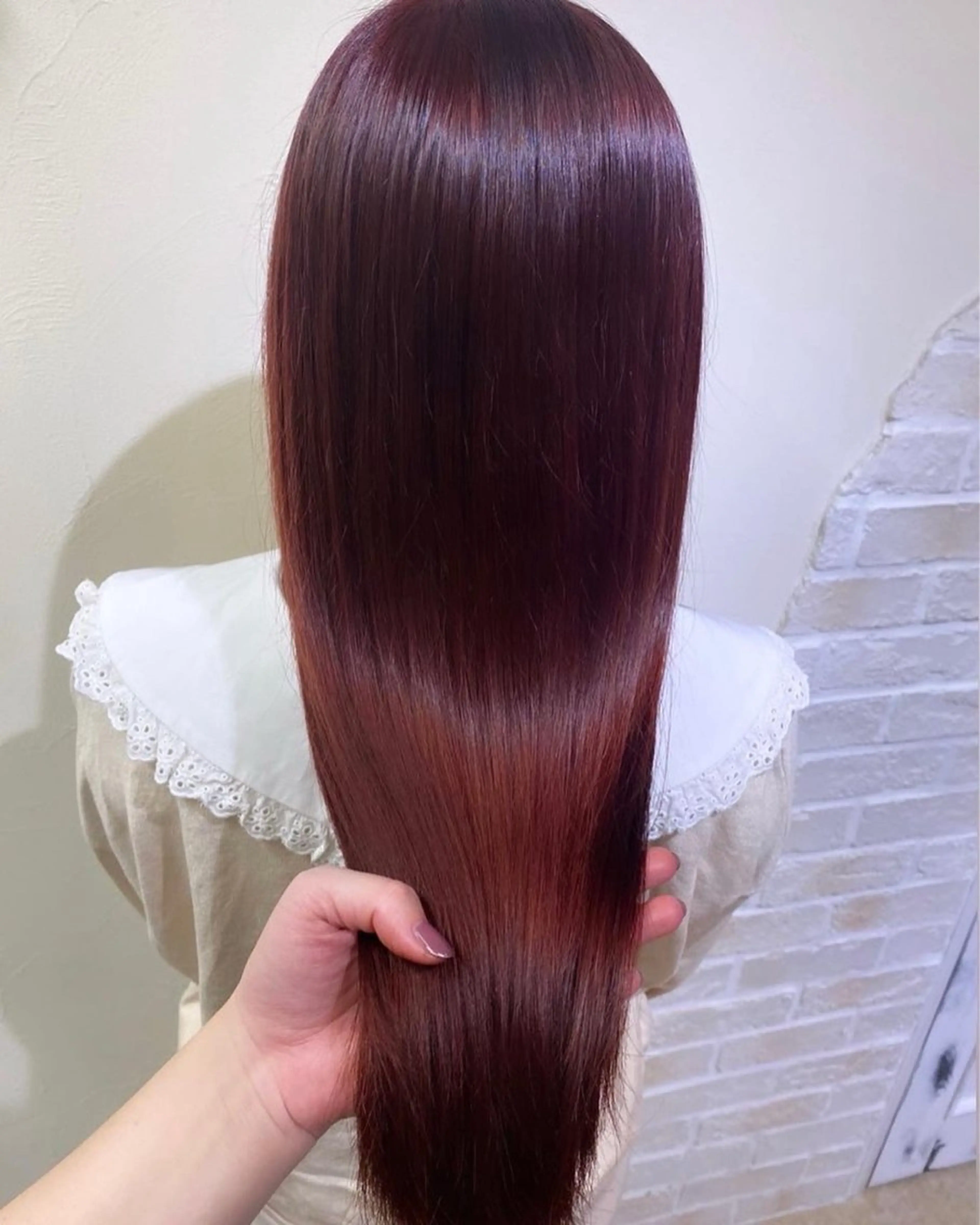 ロング カラー カット 縮毛矯正 大潮 梨奈のヘアスタイル