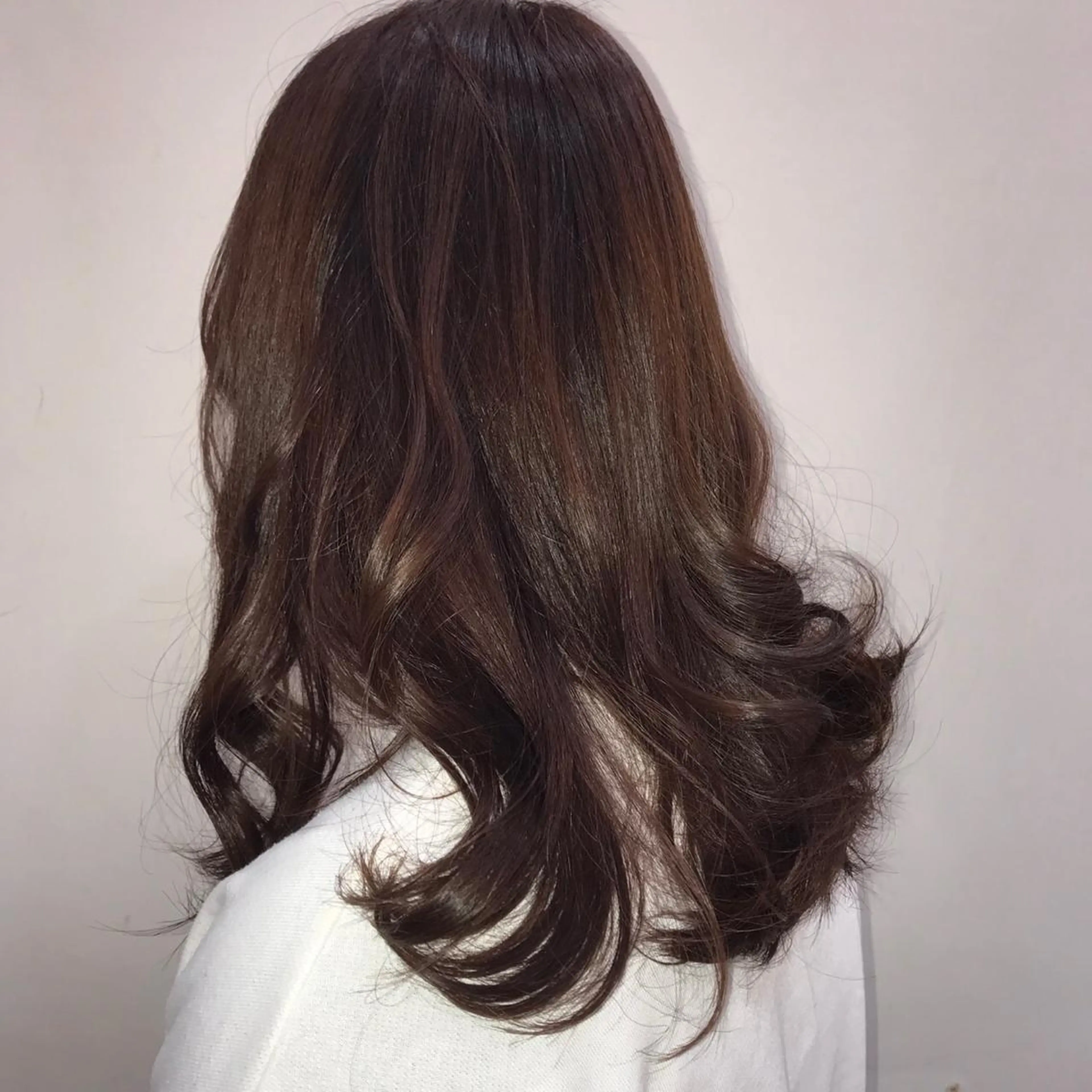 セミロング カラー 白髪ぼかしハイライト 柳川拓哉のヘアスタイル