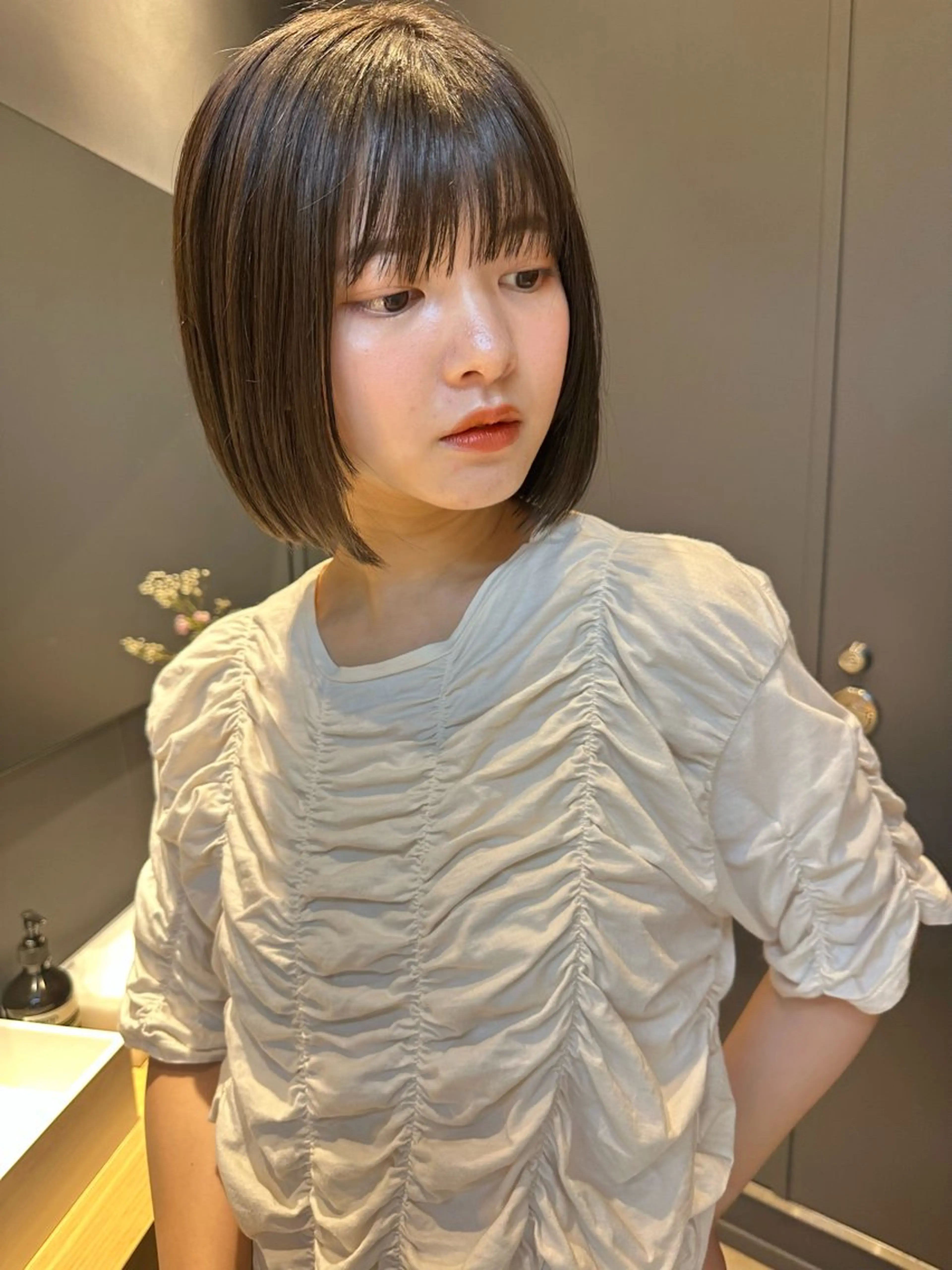 ミディアム カラー 似合わせショート×透 明感/やじまたかしのヘアスタイル