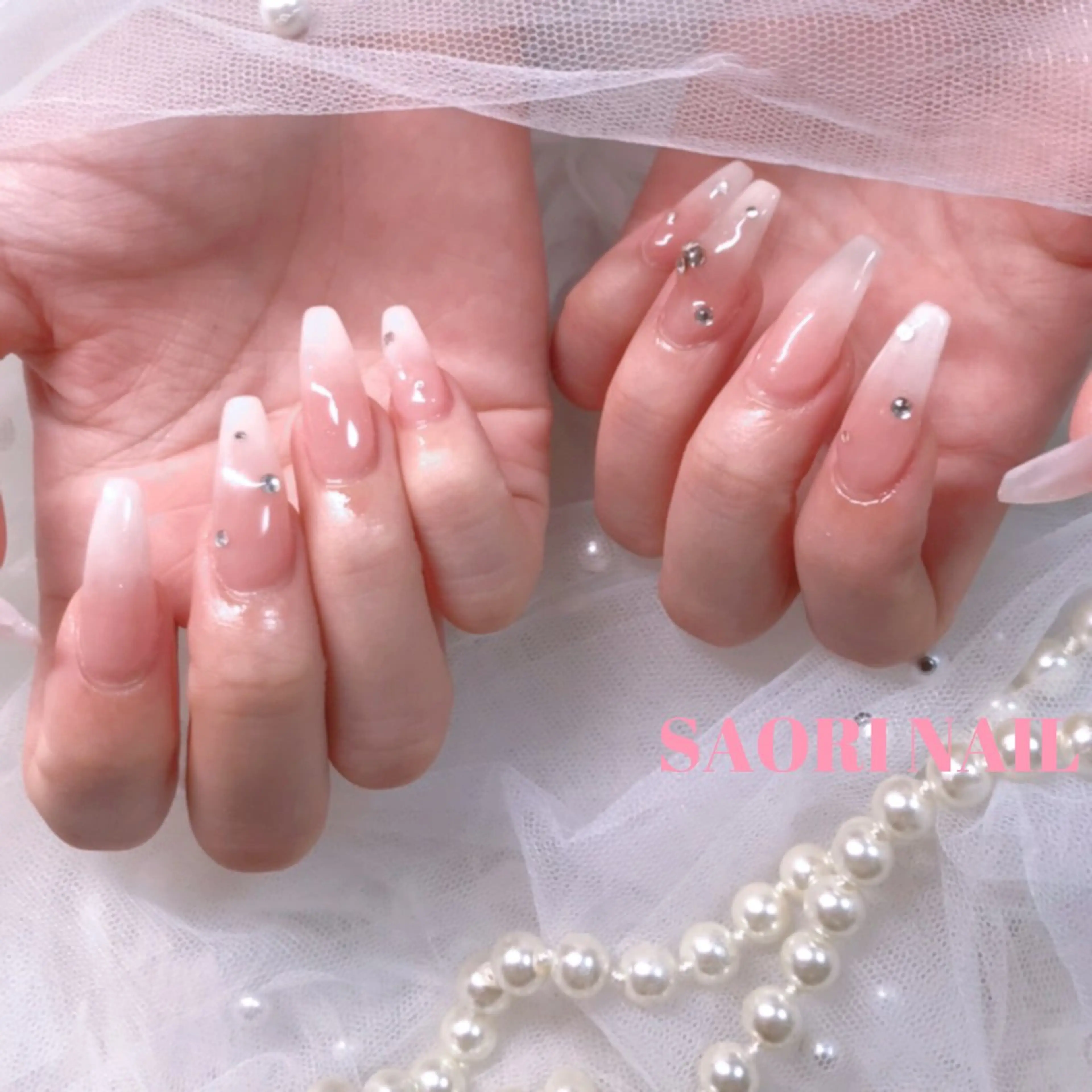 ネイル チークネイル フレンチネイル ジェルネイル 韓国ネイル マグネットネイル 安部 沙織のネイルデザイン