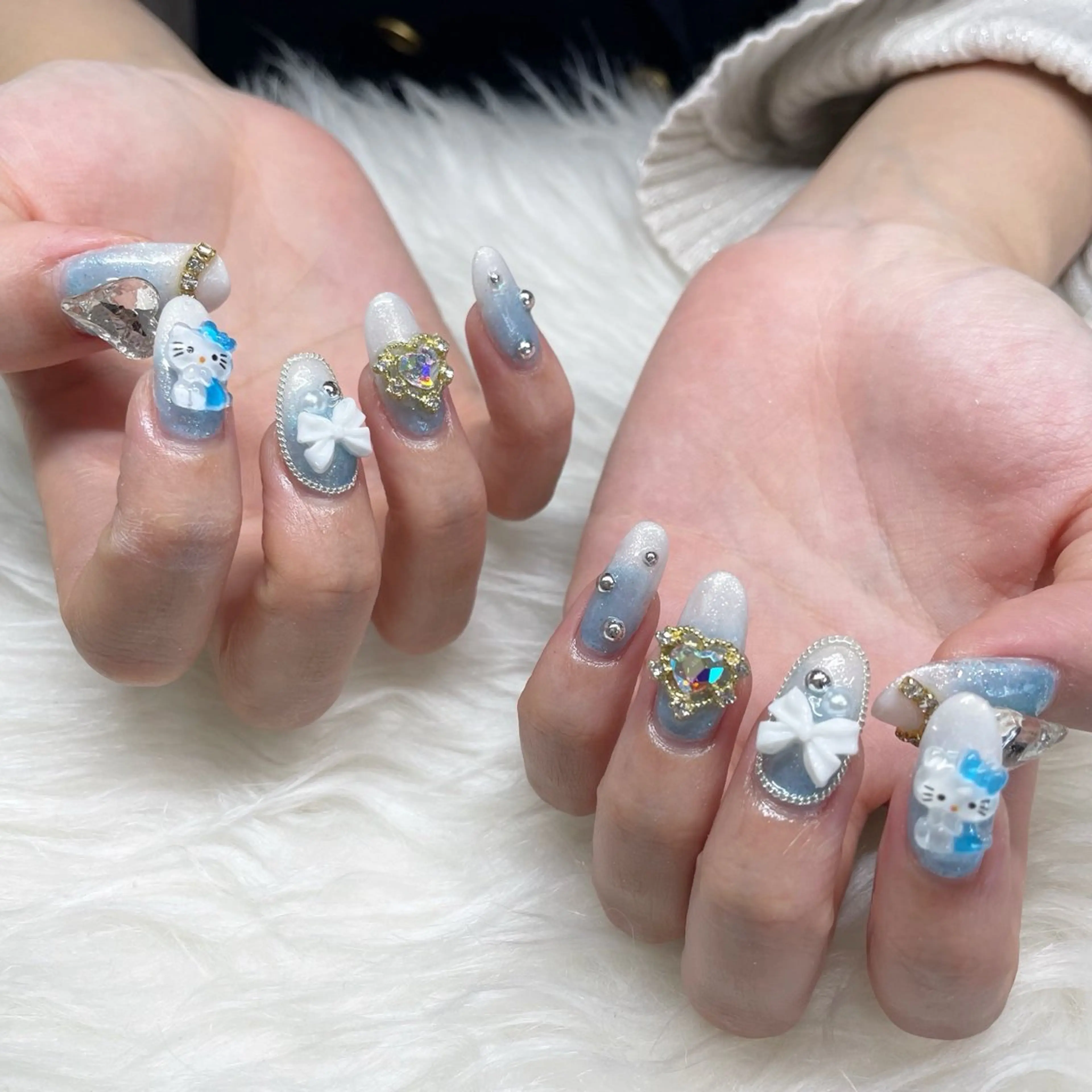 セミロング ハンドネイル see love gritterのネイルデザイン