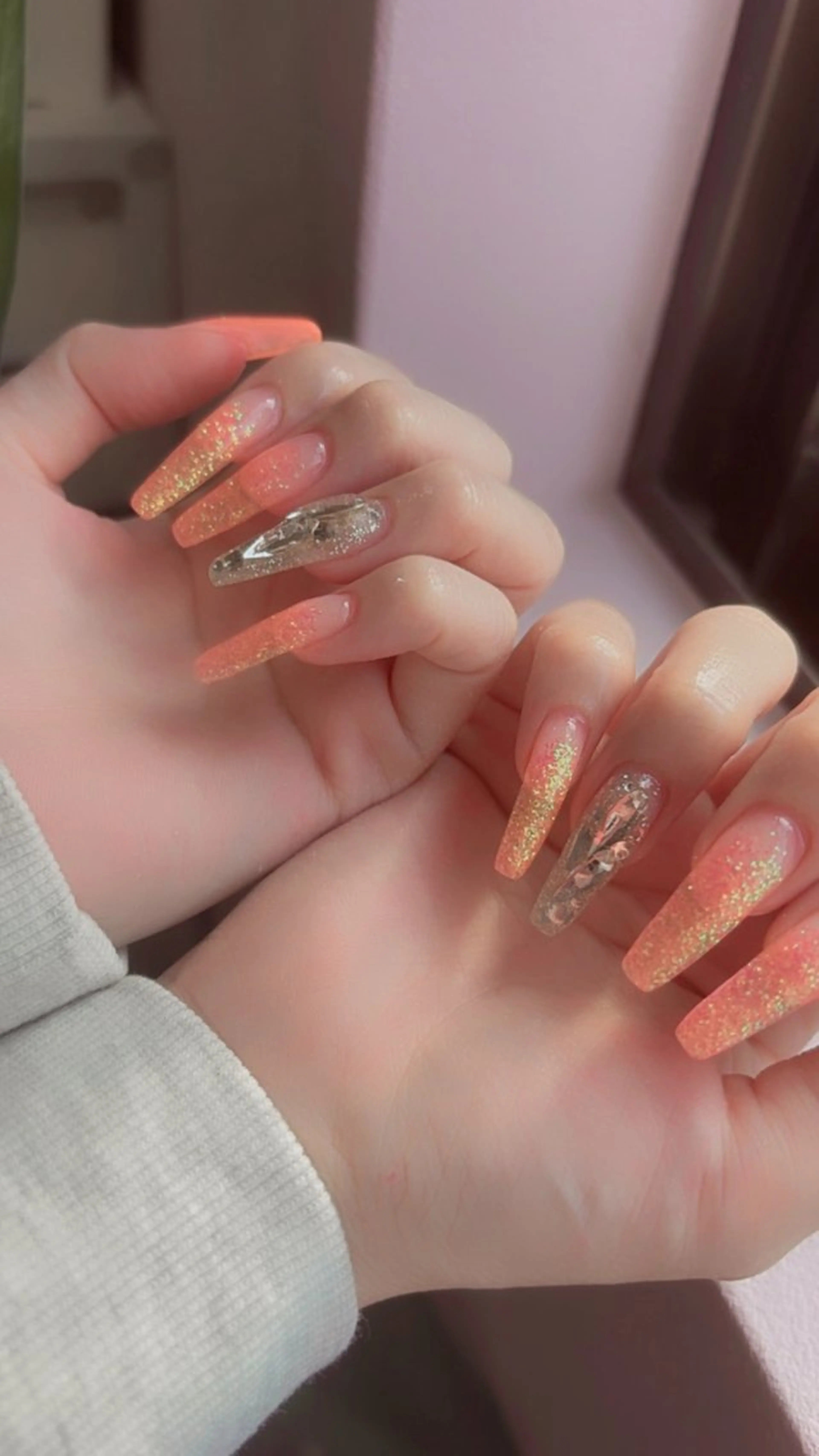 ネイル 長さ出し ロングネイル ハンドネイル 鶴橋wooone nail.rieのネイルデザイン