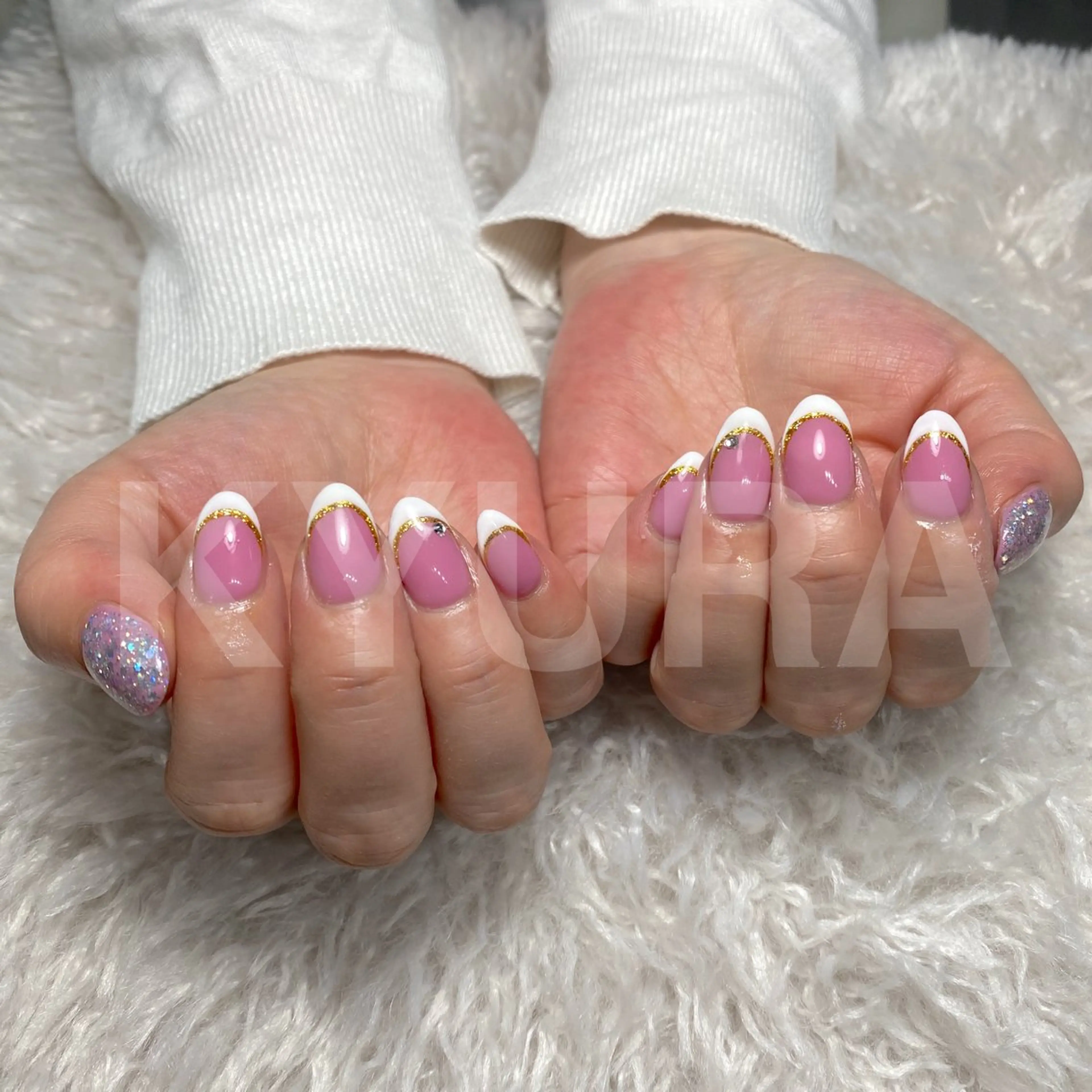 ネイル フレンチネイル ハンドネイル 大東市ネイルサロン 【KYURA】ｷｭﾗのネイルデザイン