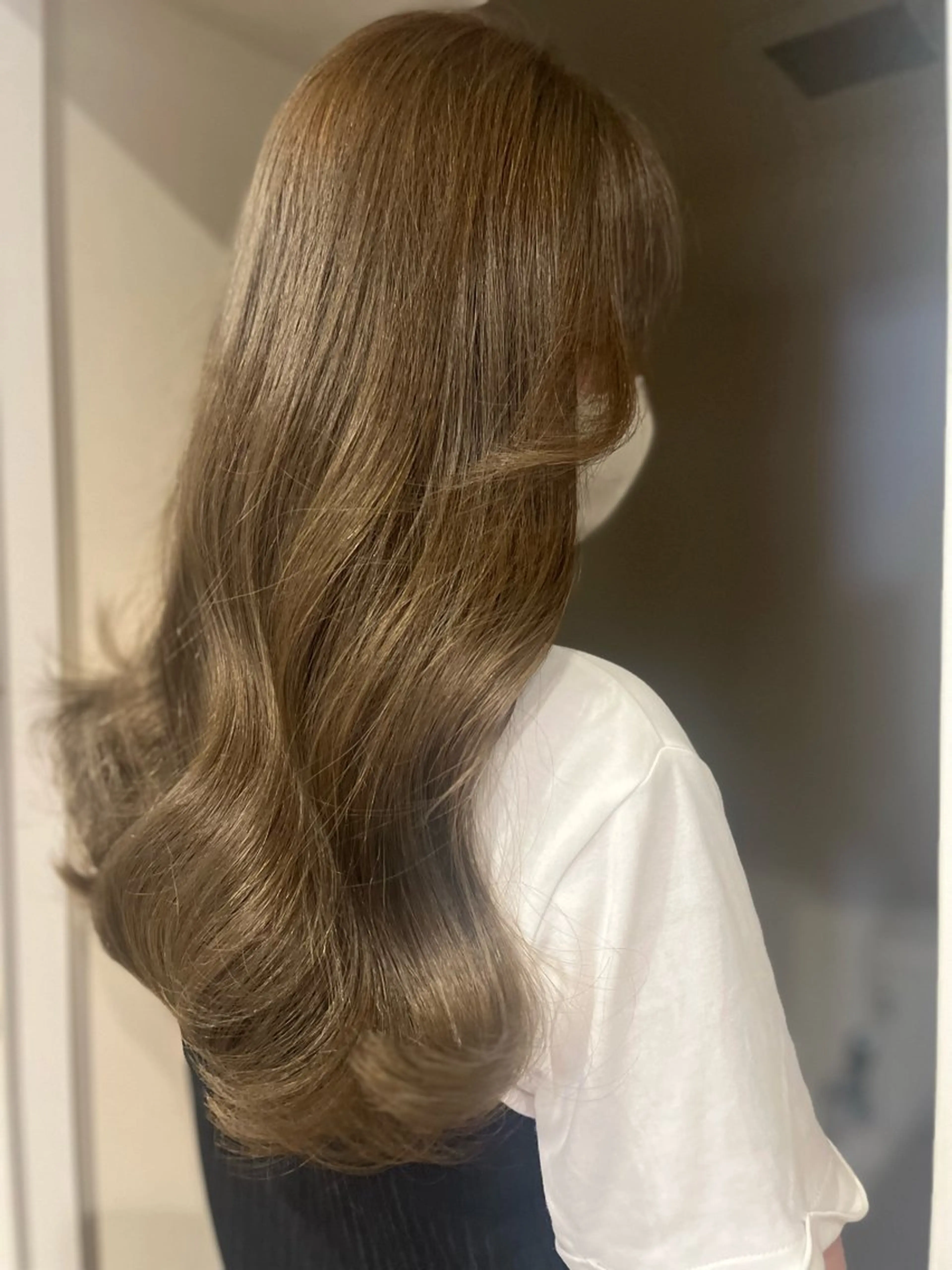 ロング カラー ブリーチなしWカラー /レイヤーカット大阪のヘアスタイル