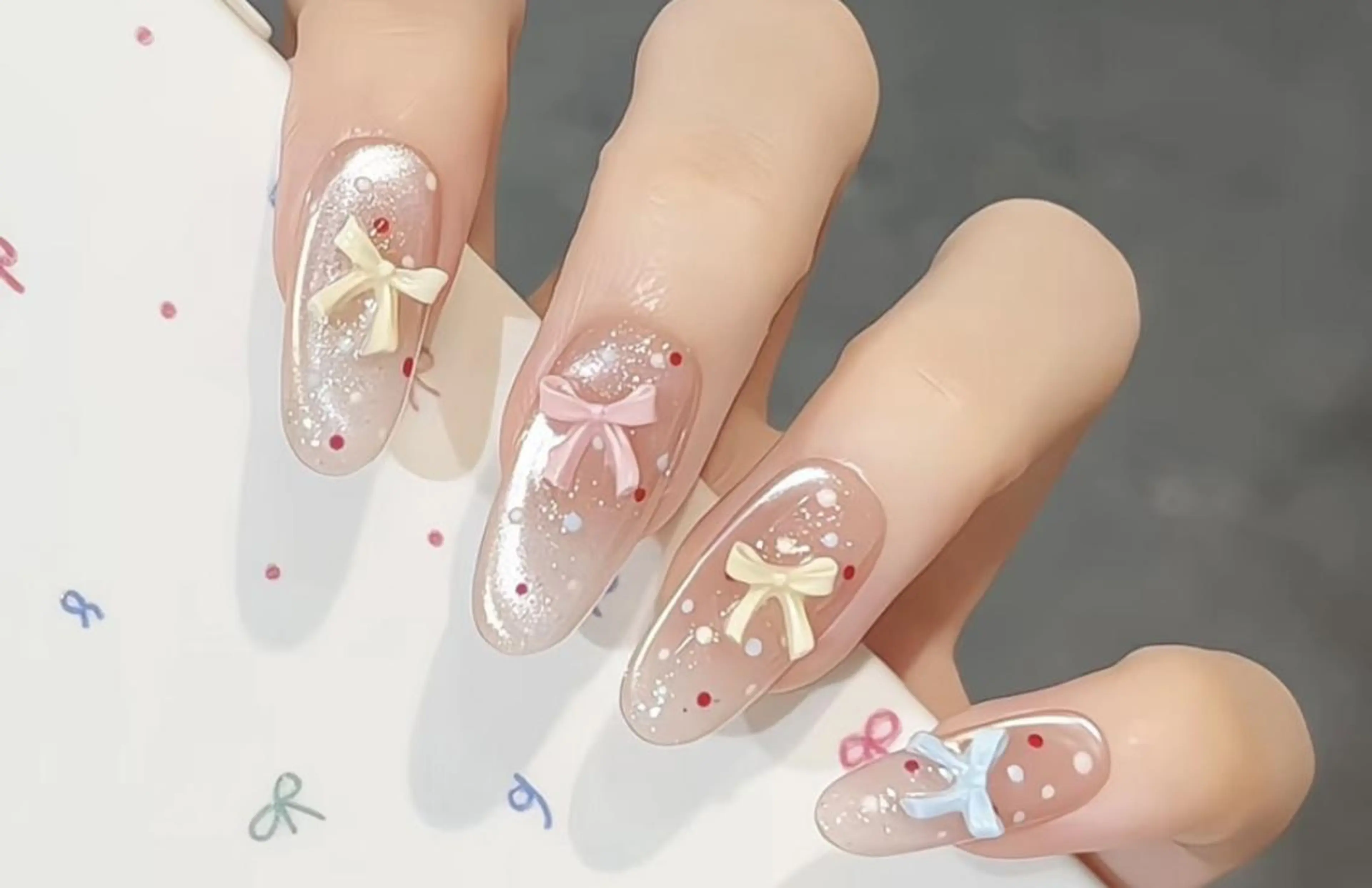 ネイル 長さ出し ジェルネイル 持ち込み パラジェル 春ネイル ハンドネイル リラネイル すみれのネイルデザイン