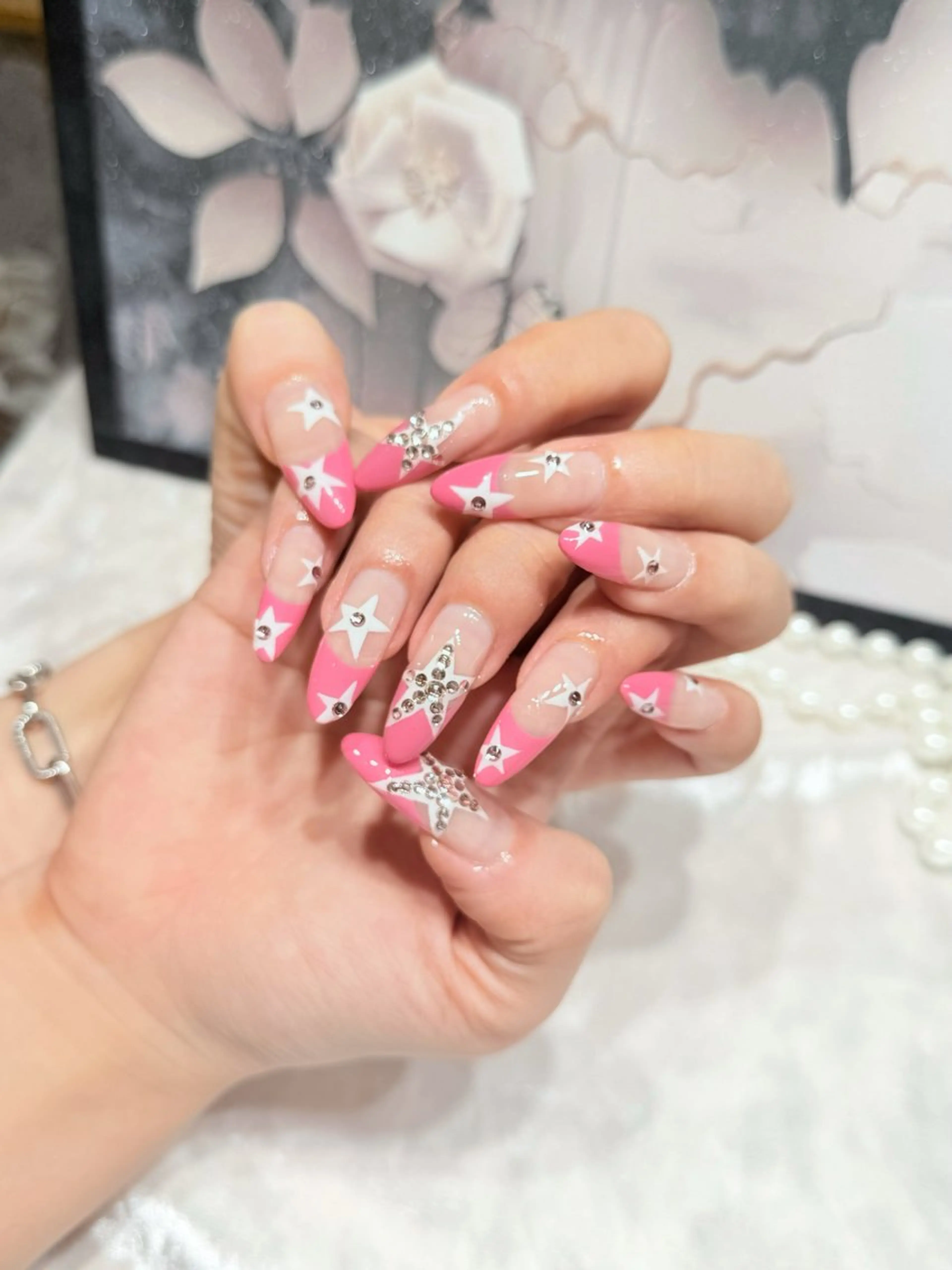 ネイル アートネイル フットネイル ジェルネイル ハート マグネットネイル babarla Nailのネイルデザイン