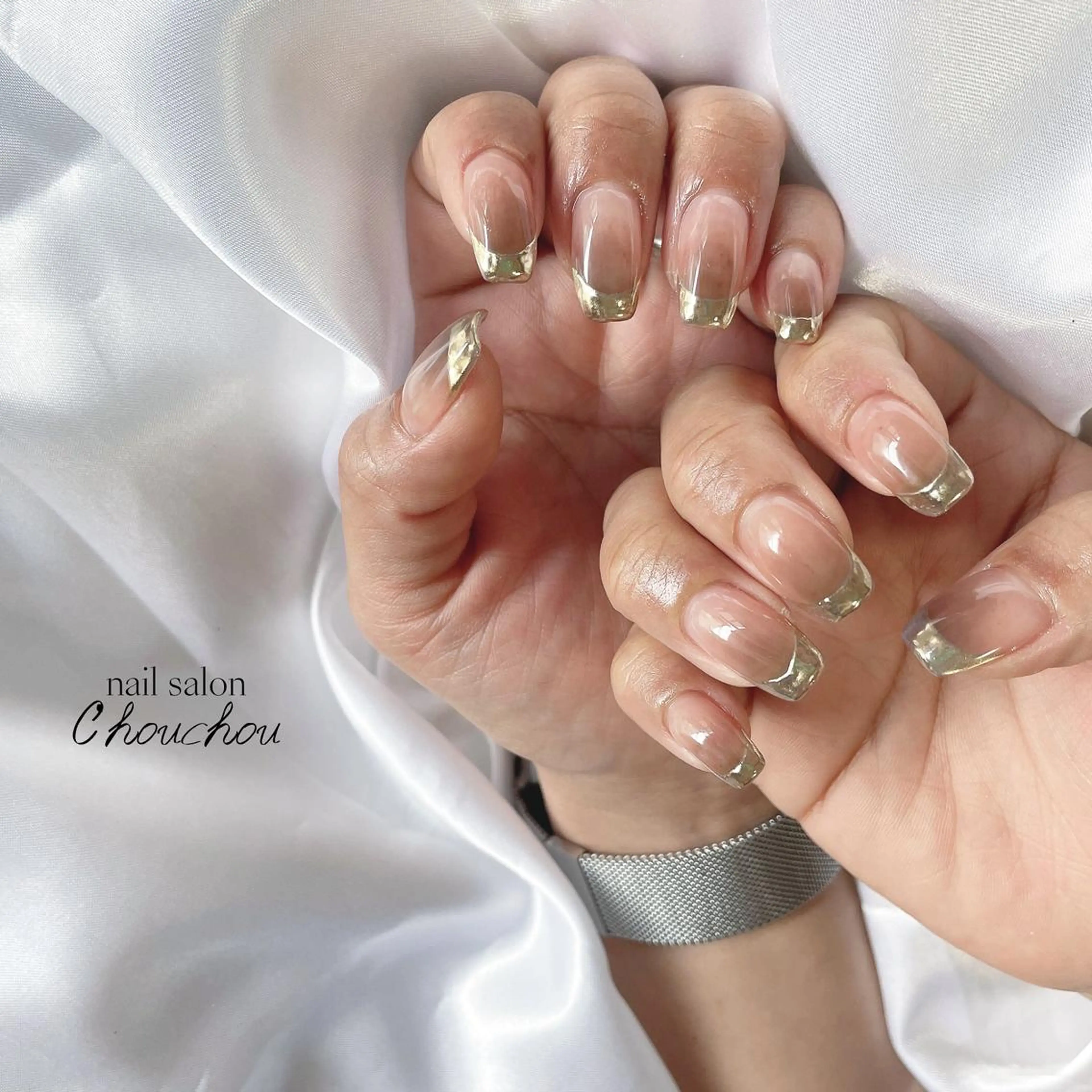 ネイル フレンチネイル ミラーネイル C'hou chouのネイルデザイン