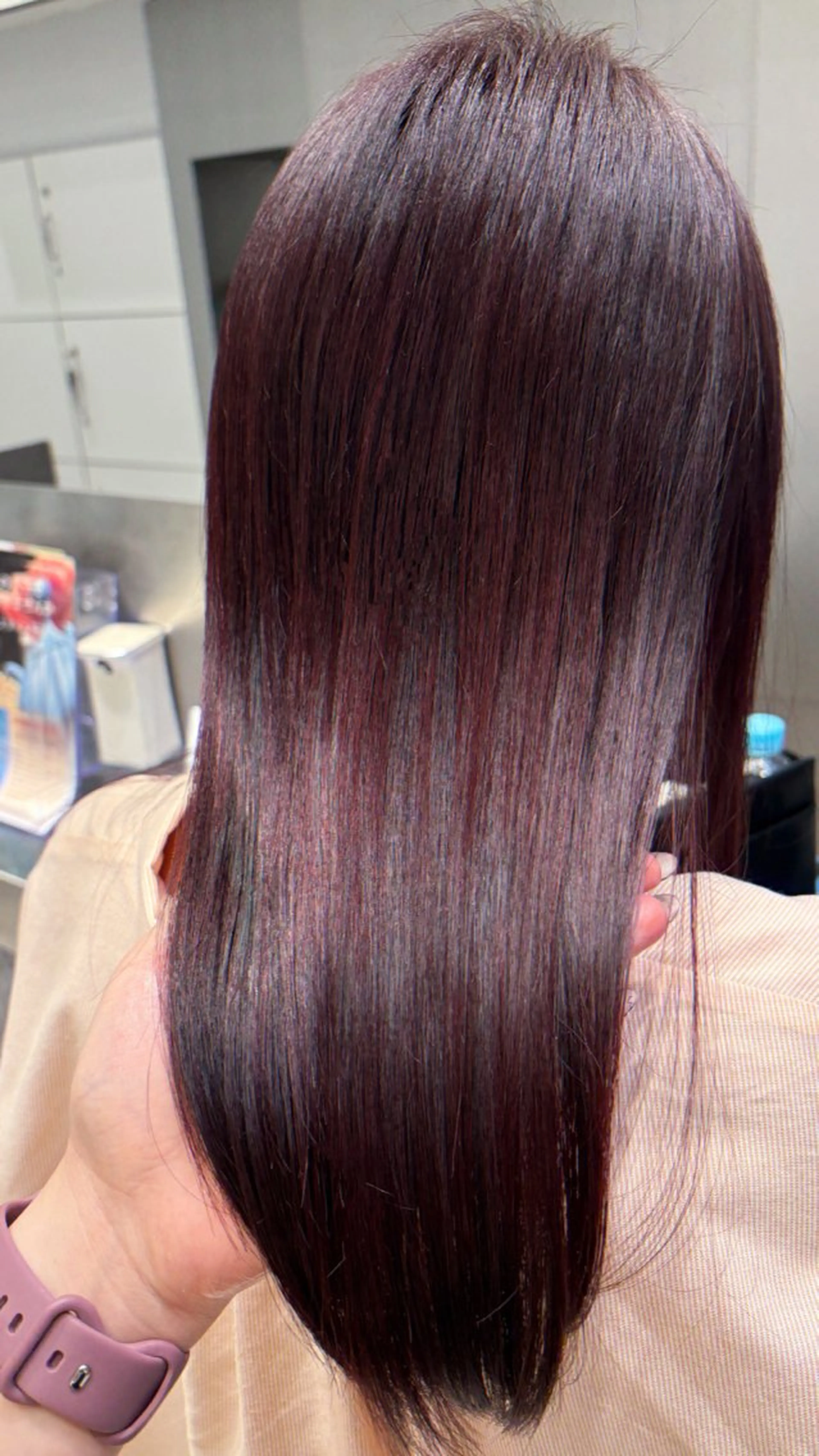 ロング カラー カット ヘアカラー トリートメント ヘアセット 李 文のヘアスタイル