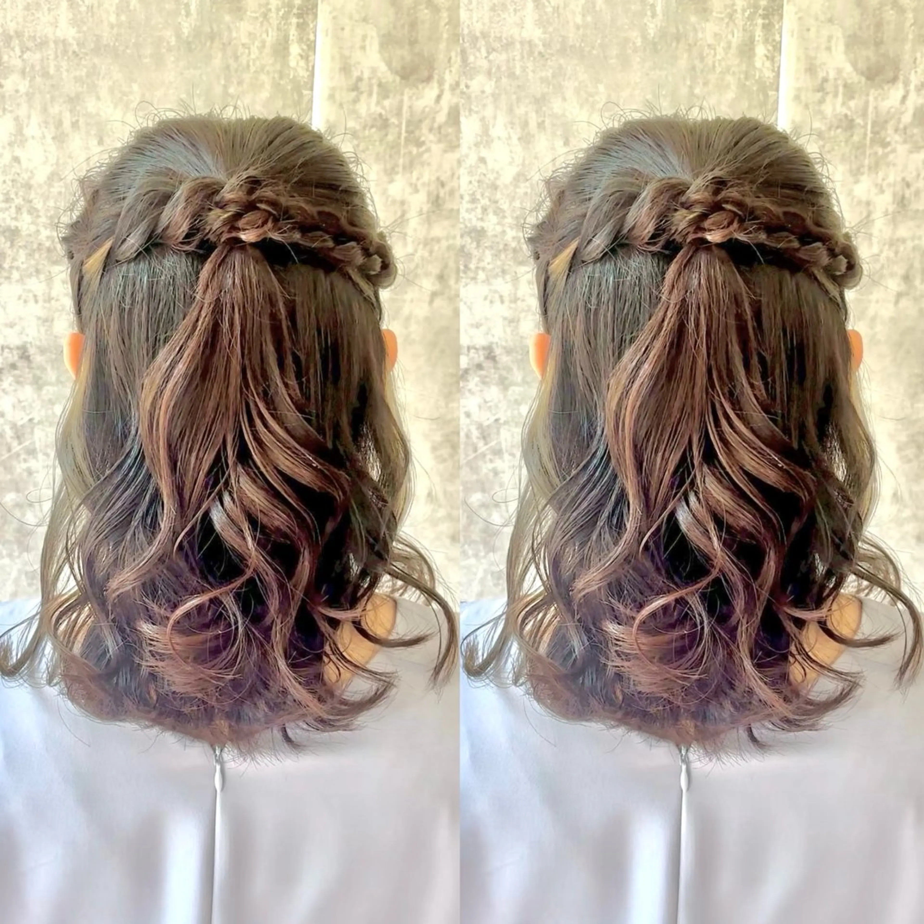 セミロング ヘアアレンジ ヘアセット ヘアメ🎀推しカラー 🥣横浜/しほ🧸のヘアスタイル