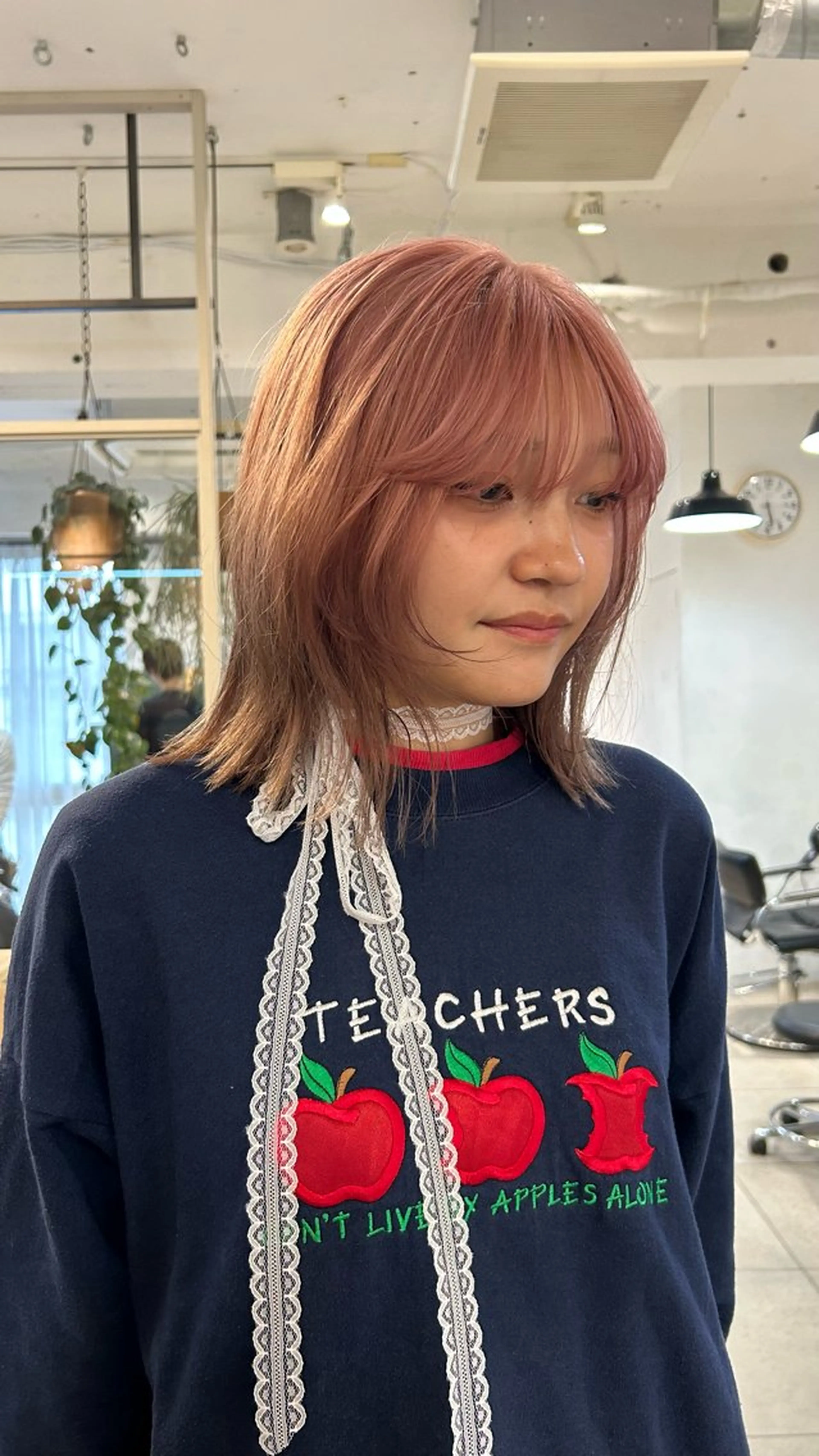 ミディアム カラー カット ヘアカラー トリートメント じゅわっと暖色カラー 🍊Moemiのヘアスタイル