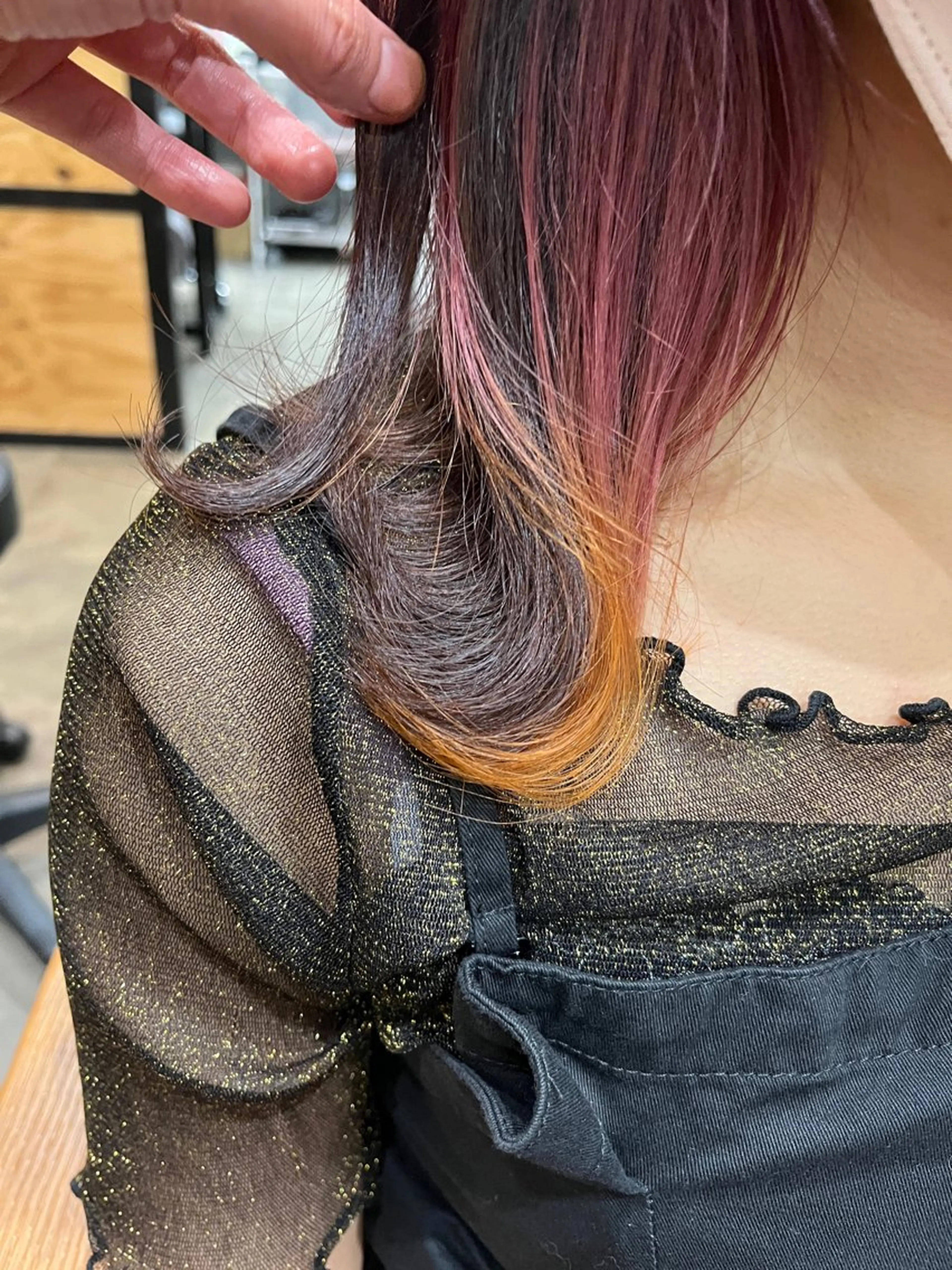 ロング カラー メンズ カット ヘアカラー ヘアセット 久木原 ゆりのヘアスタイル