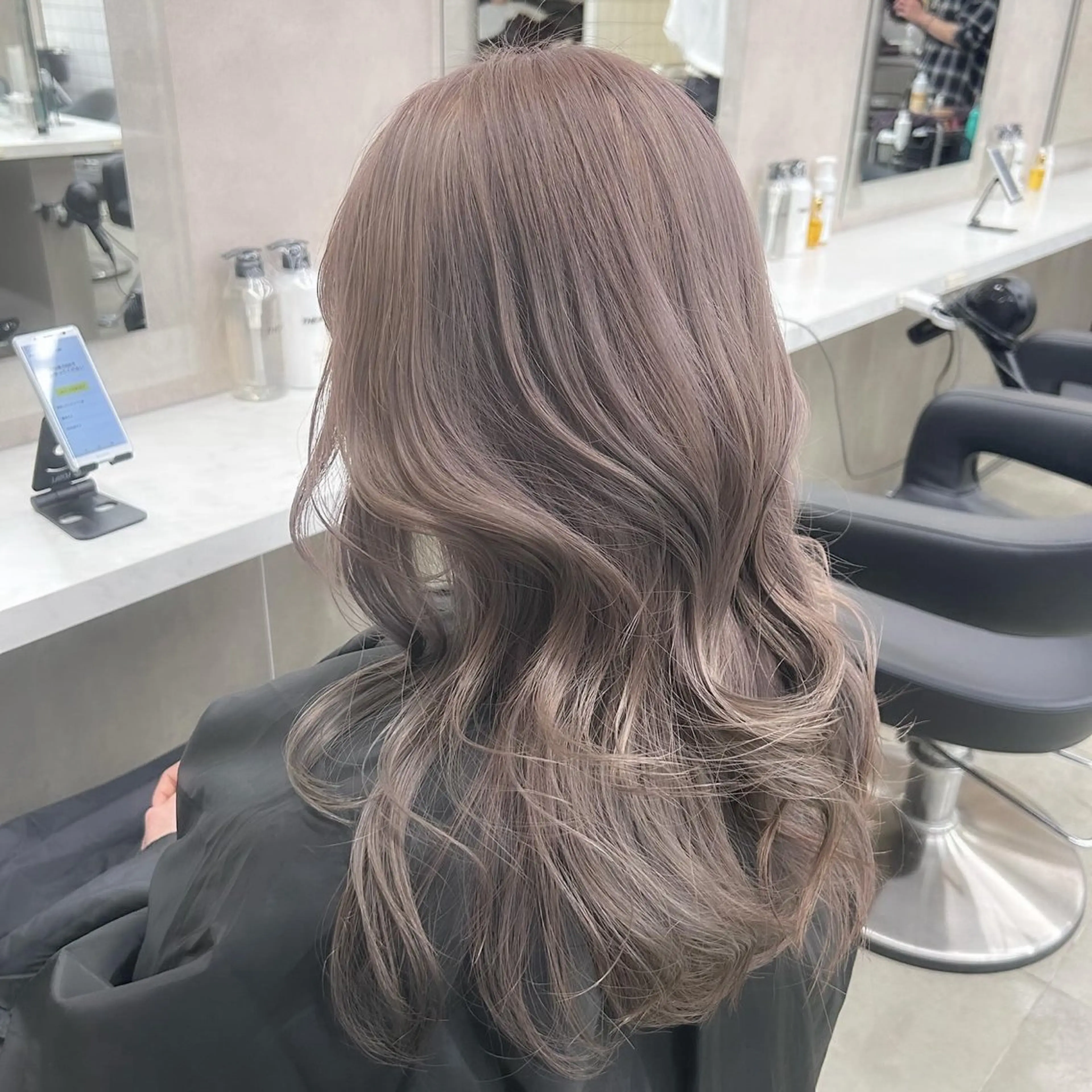 ロング カラー パーマ ヘアアレンジ メンズ キッズ ブリーチなしカラー/ ブラウン/レイヤーのヘアスタイル