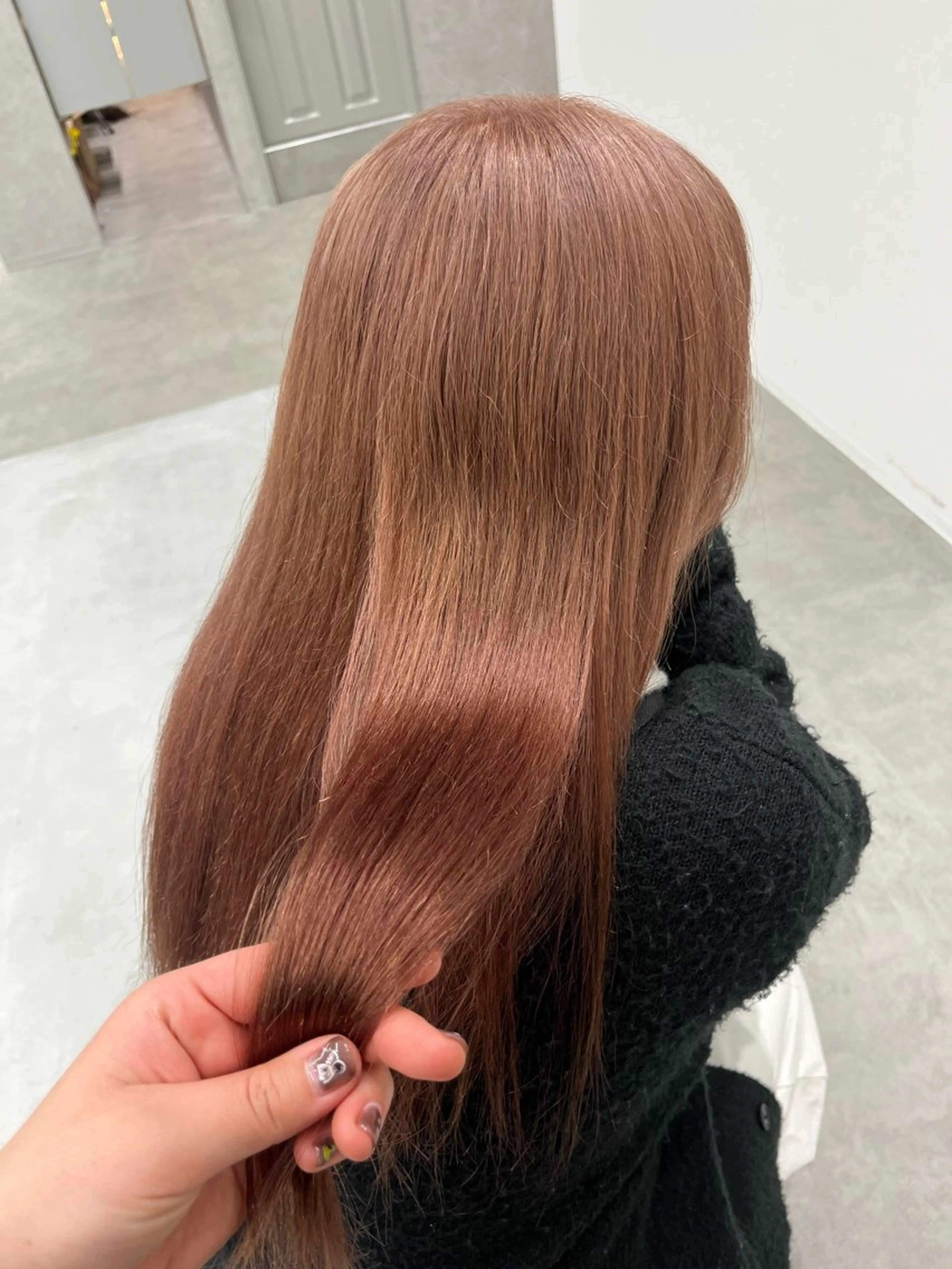 カラー ベージュカラー ピンクカラー ピンクベージュ 中村 彩夏のヘアスタイル