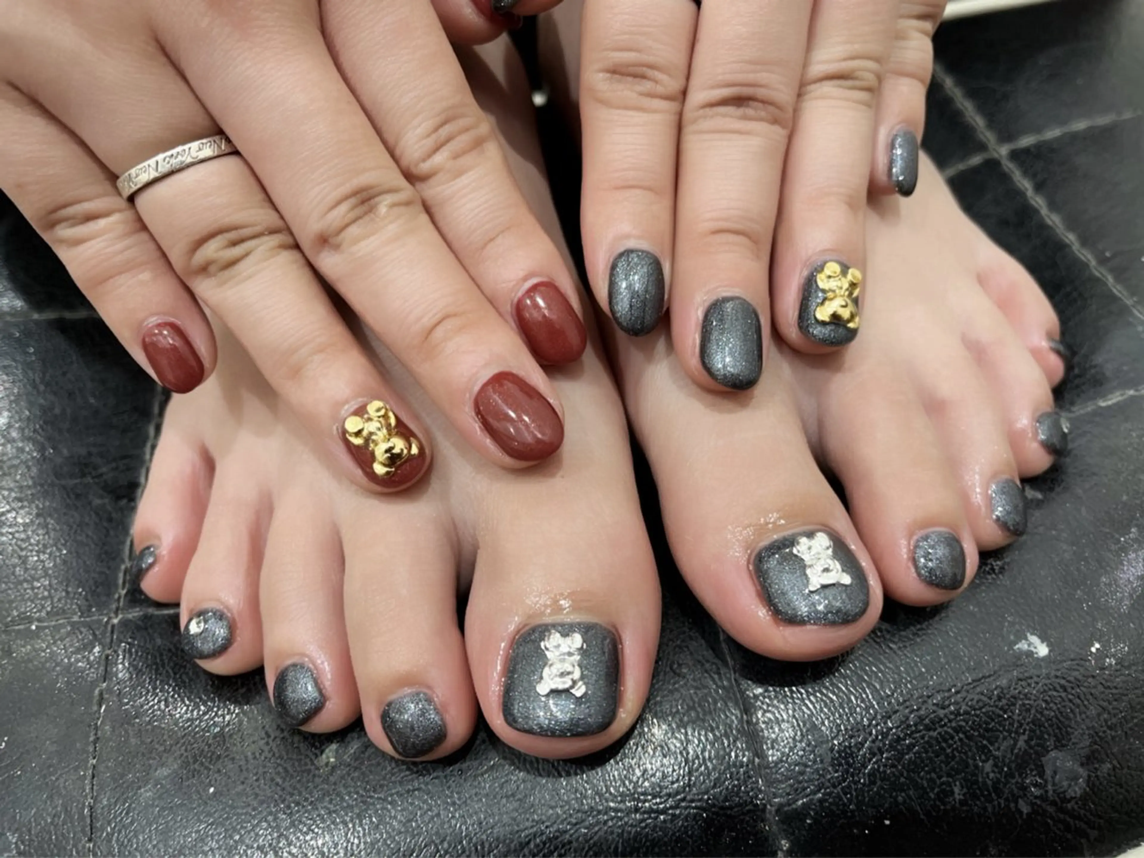 ネイル フットネイル おそろいネイル フットネイル 中川 愛理のネイルデザイン