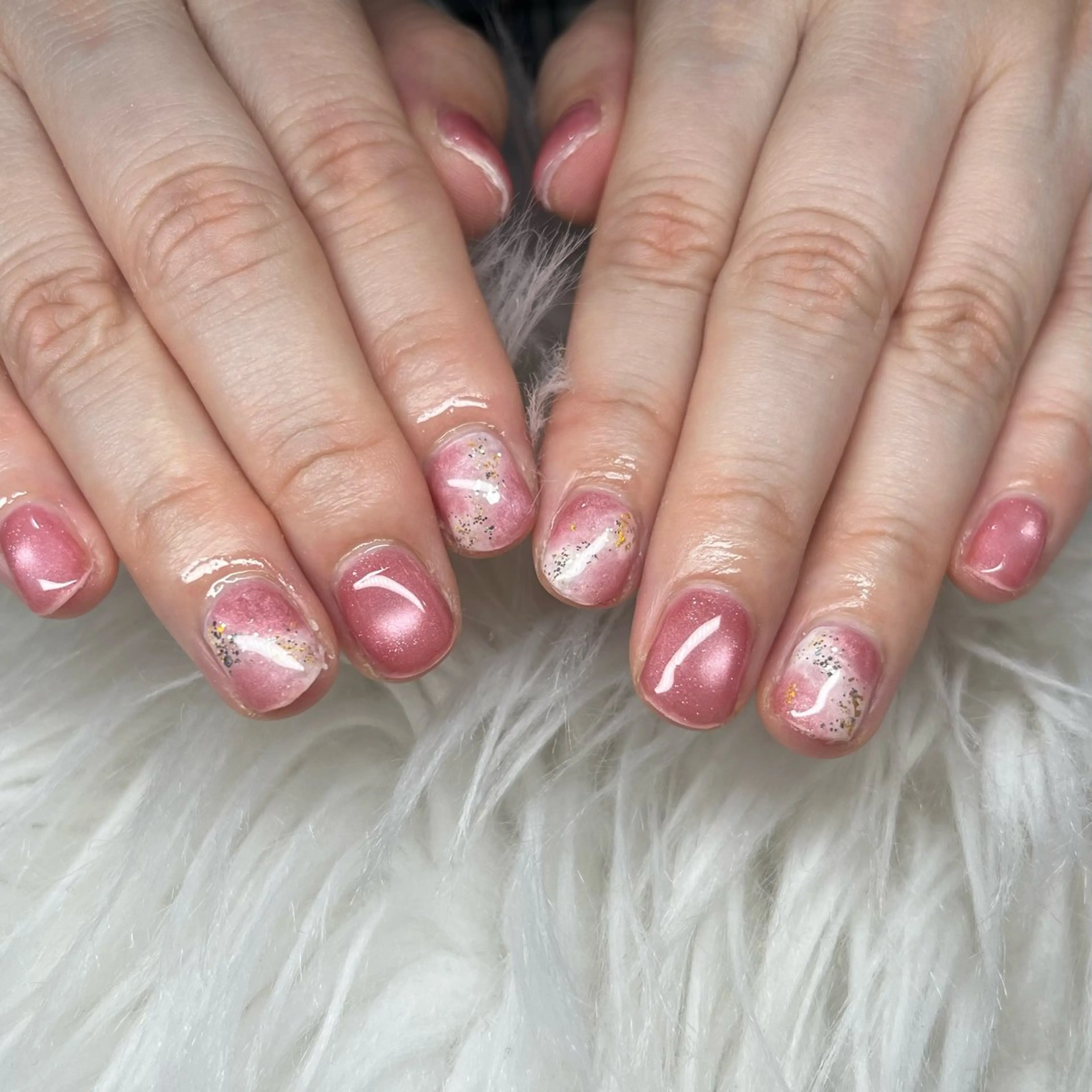 ネイル マグネットネイル ニュアンスネイル はあとねいる福島店 SAKIのネイルデザイン