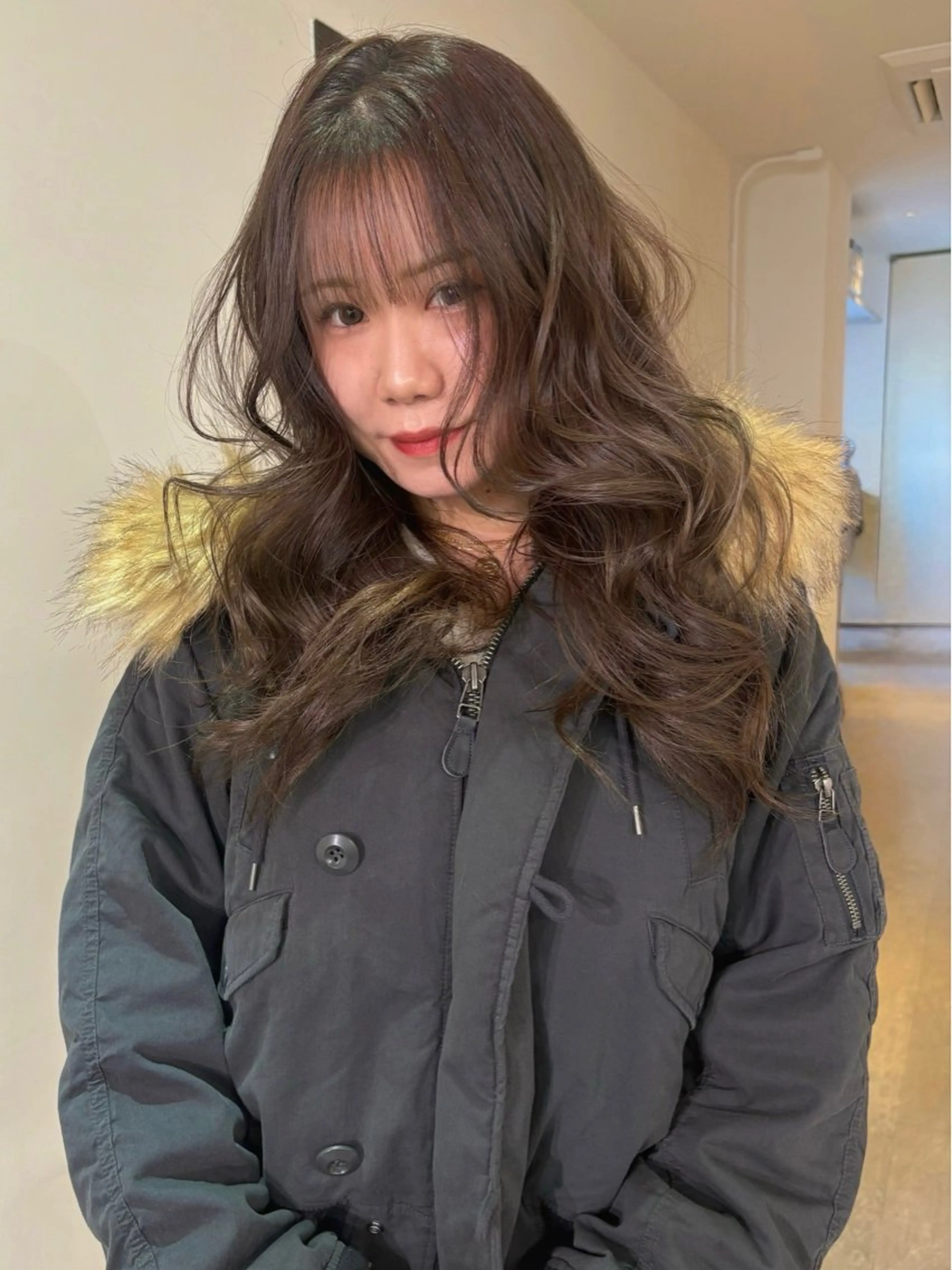 セミロング カラー ベージュカラー ブラウンカラー ブラウンベージュ ヘアカラー ユナ/ボブカット ベージュのヘアスタイル