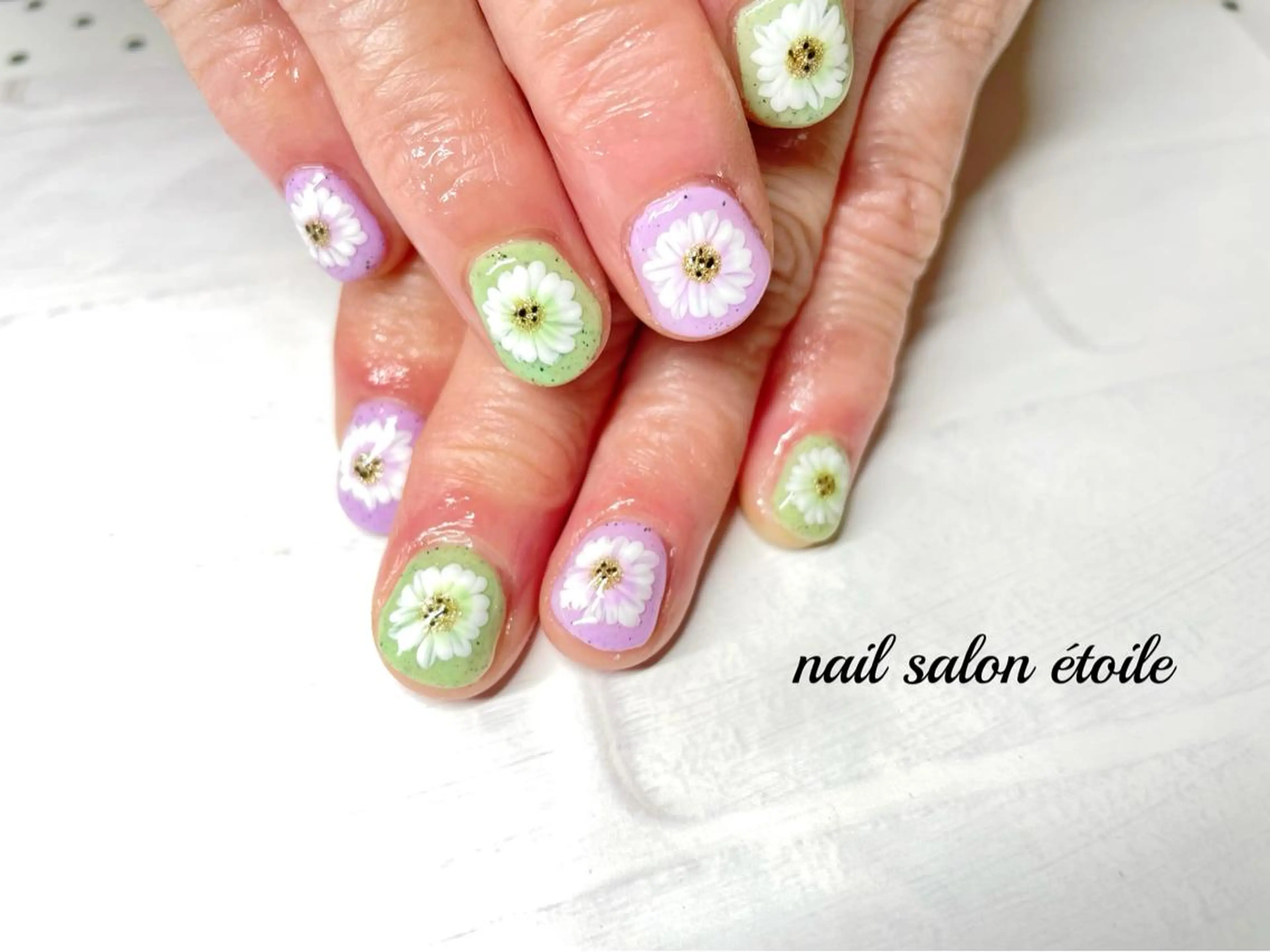 ネイル アートネイル フラワーネイル ジェルネイル ロングネイル ショートネイル ハンドネイル nail salon étoileのネイルデザイン