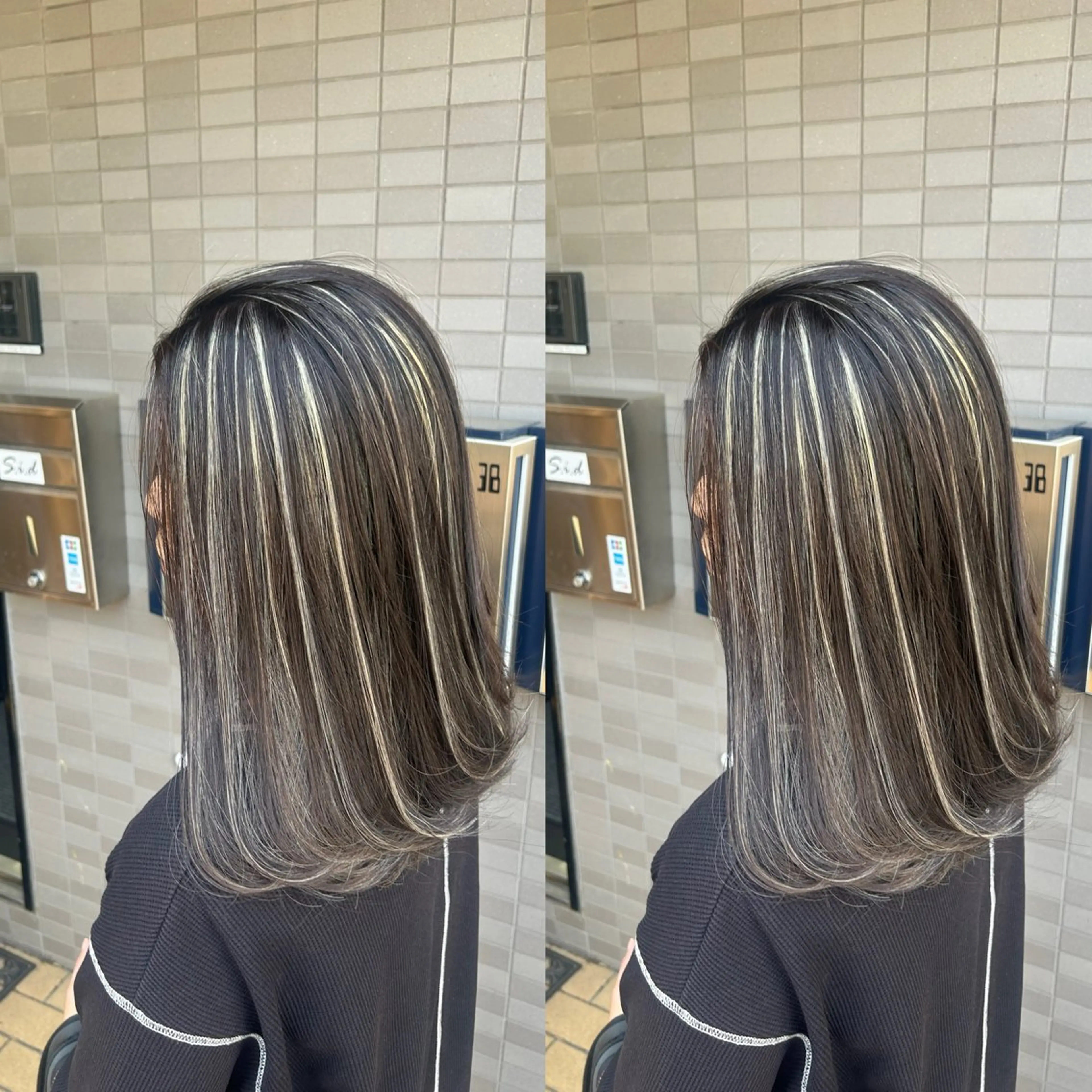 ロング カラー ベージュカラー ブリーチ ケアブリーチ グレージュ ハイライトカラー カット ヘアカラー トリートメント 表参道/ハイライト バレイヤージュのヘアスタイル