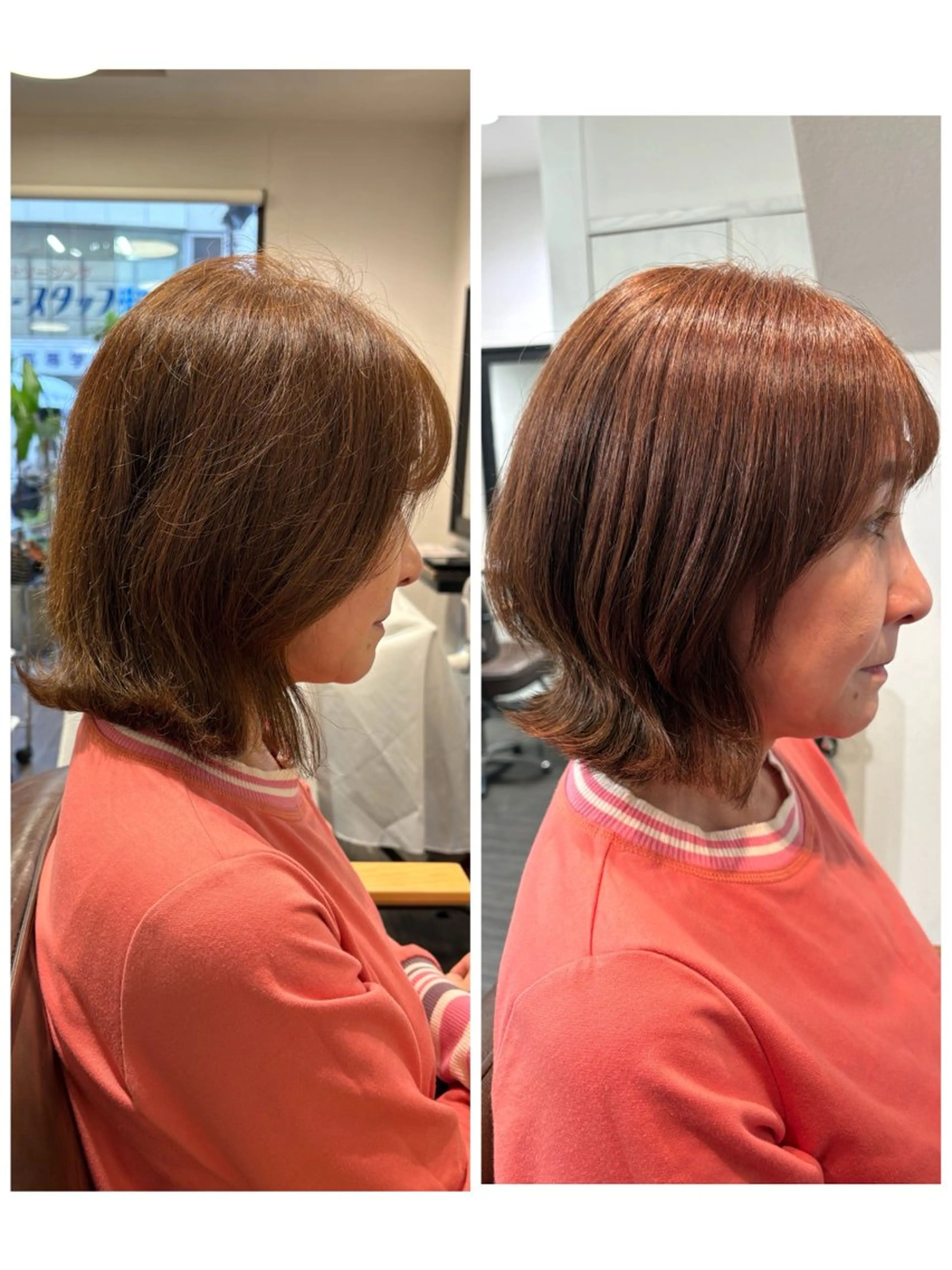 ミディアム ボブ くびれヘア 顔周りカット レイヤーカット 小顔カット こやなぎ れいなのヘアスタイル