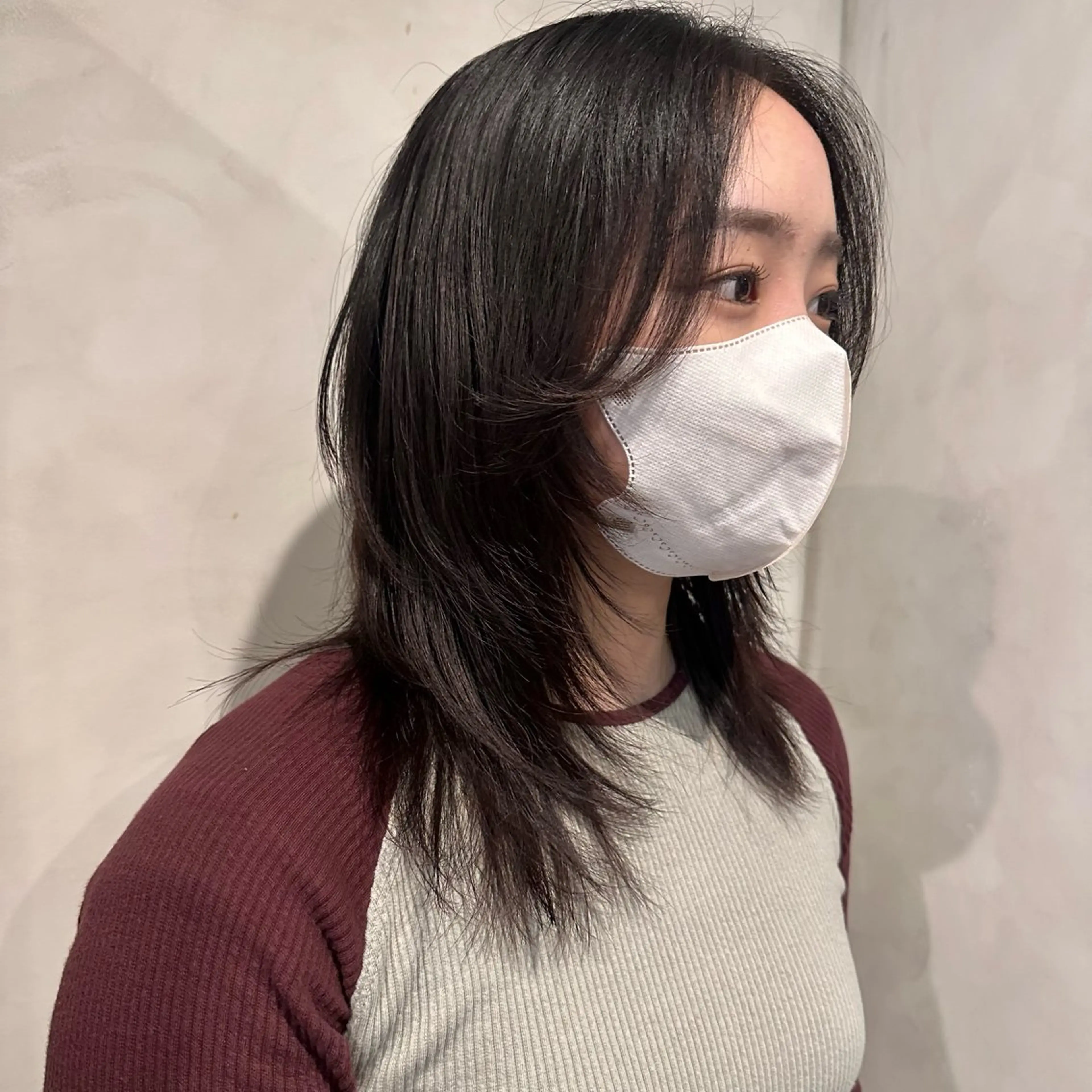 ミディアム レイヤーカット カット トリートメント Yuki☺︎パーマ レイヤーカットのヘアスタイル