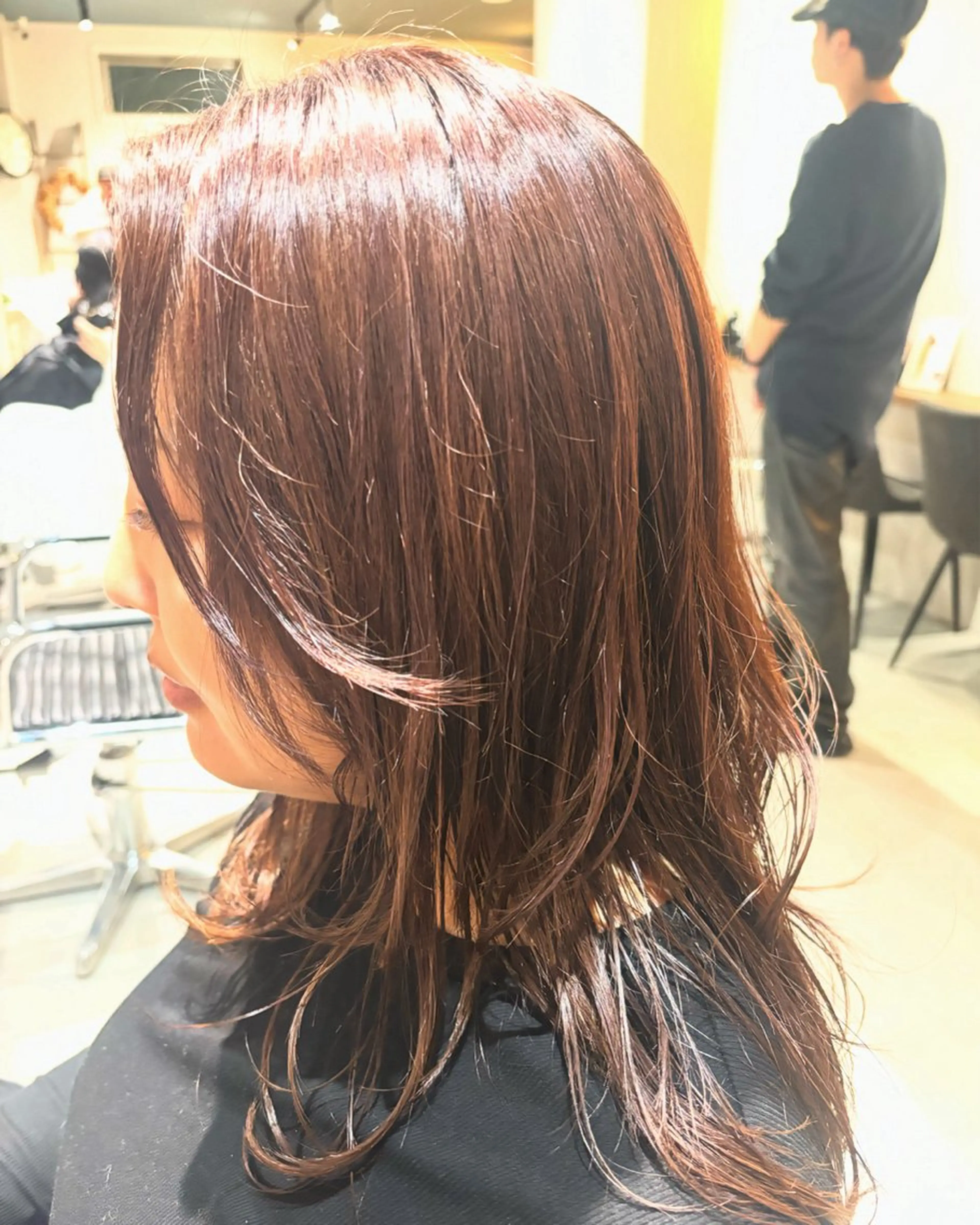 カラー ピンクカラー 竹内 えりこのヘアスタイル