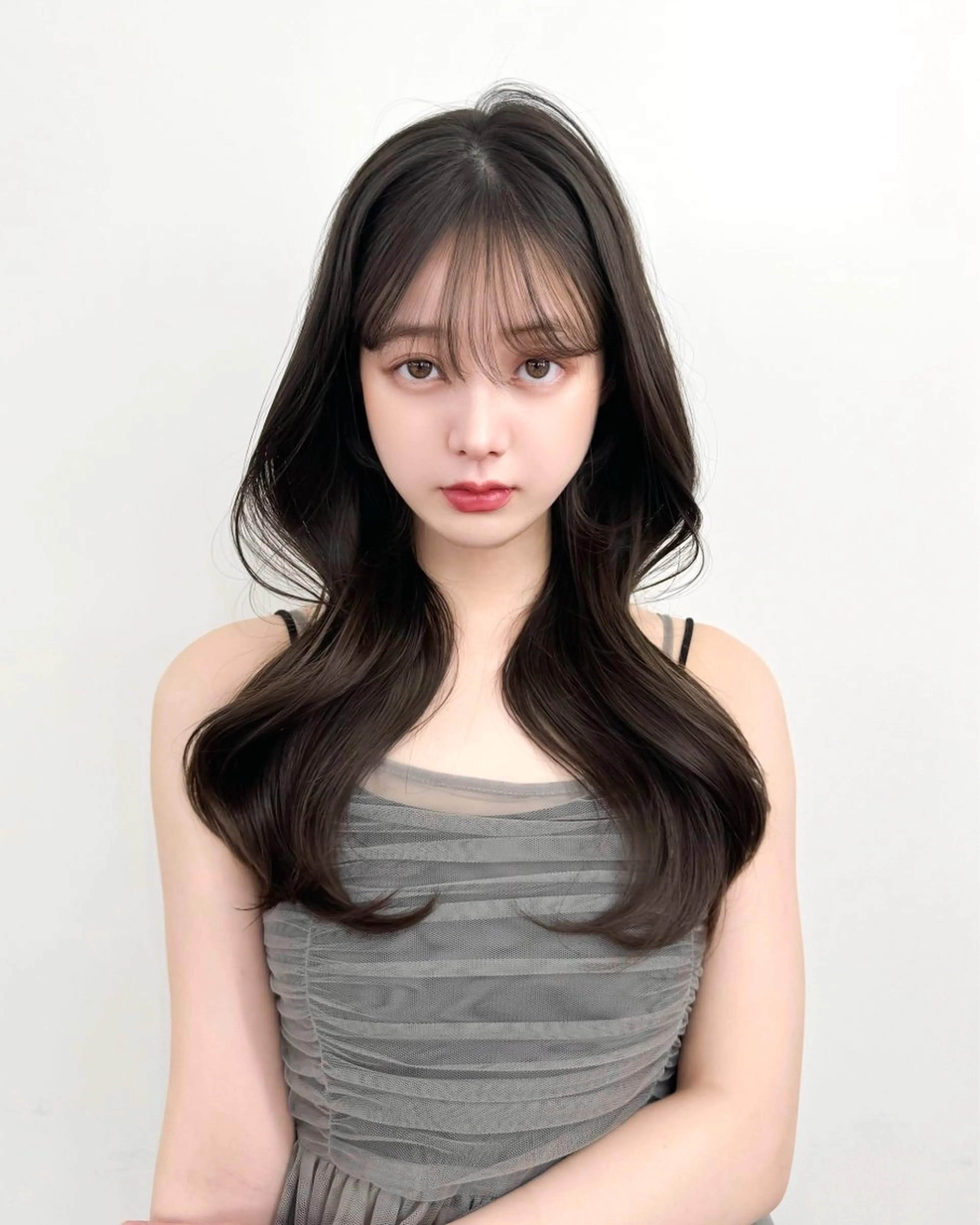 ロング カラー カット ヘアカラー トリートメント 韓国ヘア　紗希 🦋のヘアスタイル