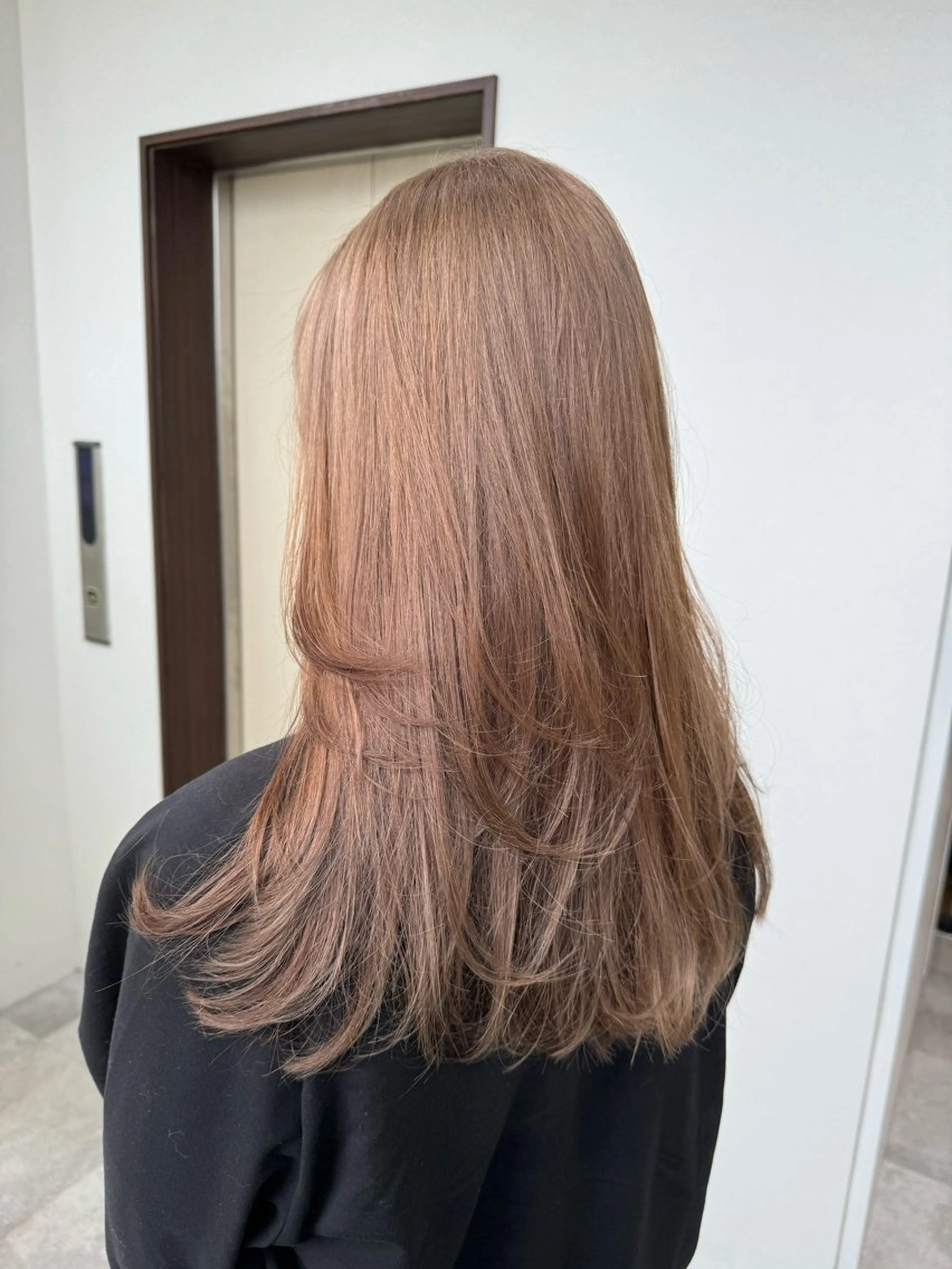 セミロング カラー レイヤーカットモデル 募集/藤原一真のヘアスタイル