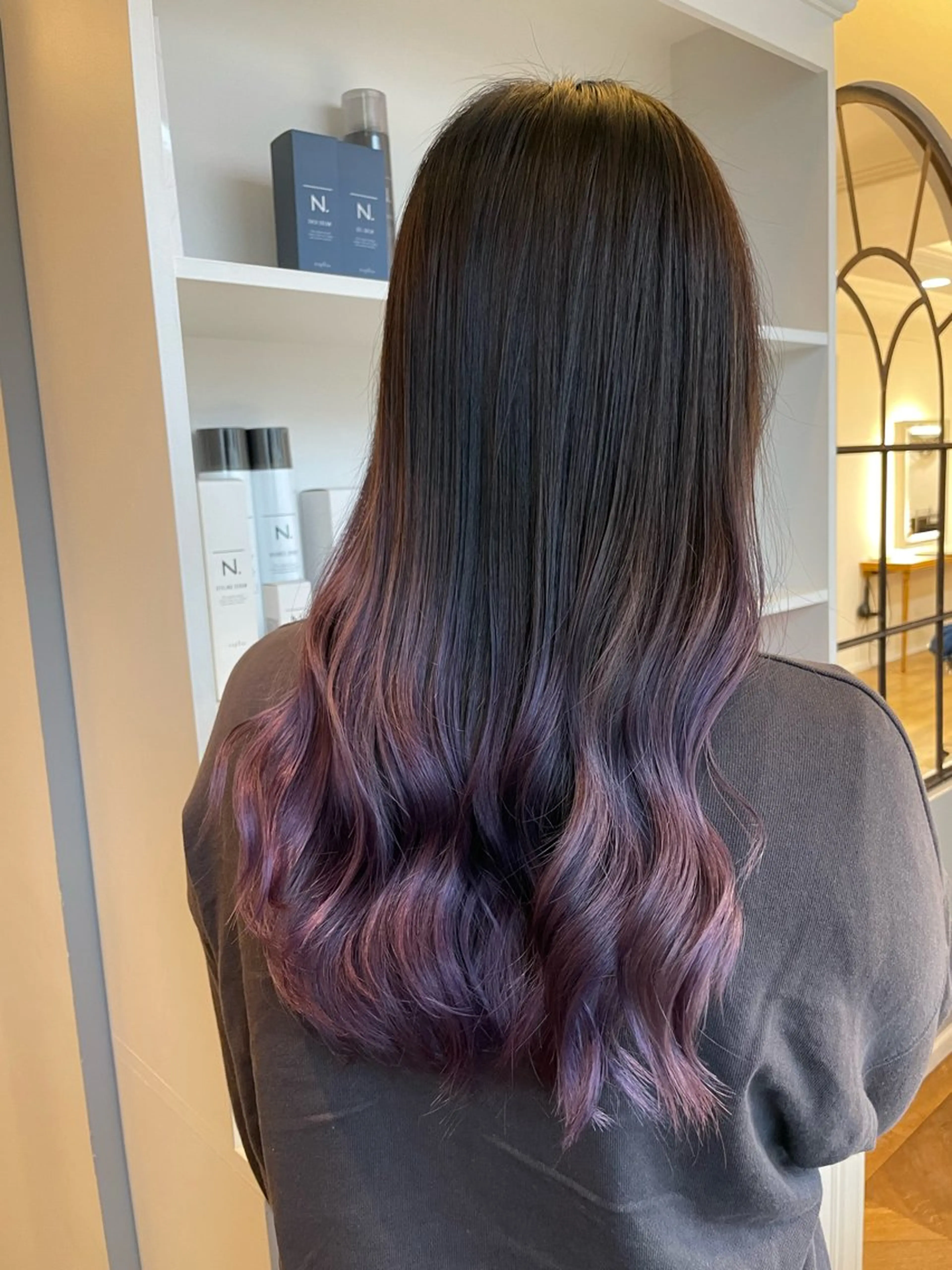 セミロング ヘアカラー トリートメント ブリーチ毛矯正.髪質 改善.髪にドラマをのヘアスタイル